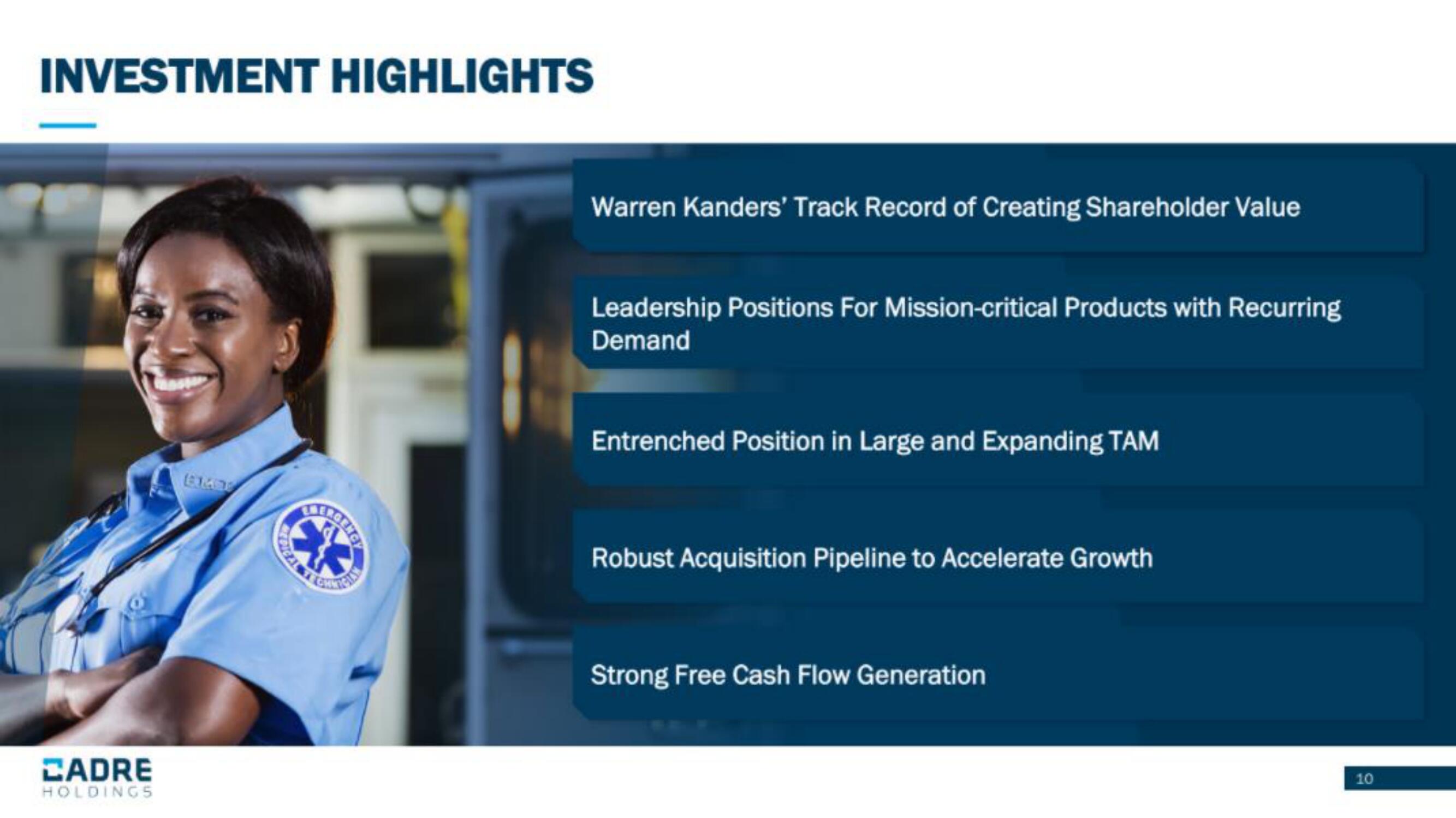 Cadre Holdings IPO Presentation Deck slide image #10