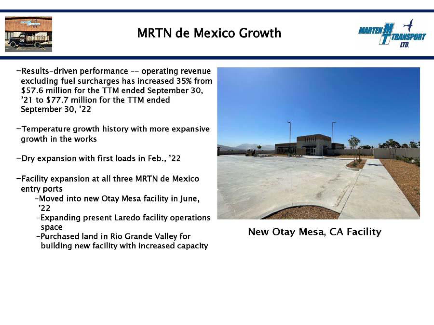 Marten Transport Results Presentation Deck slide image #10