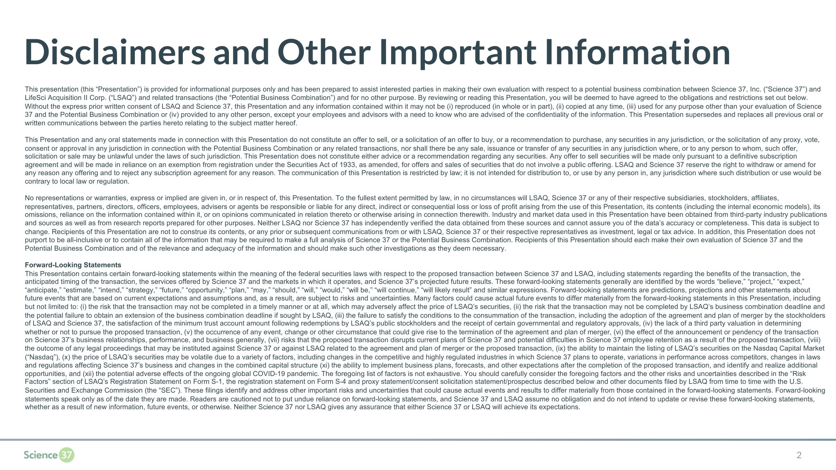 Science 37 SPAC slide image #2