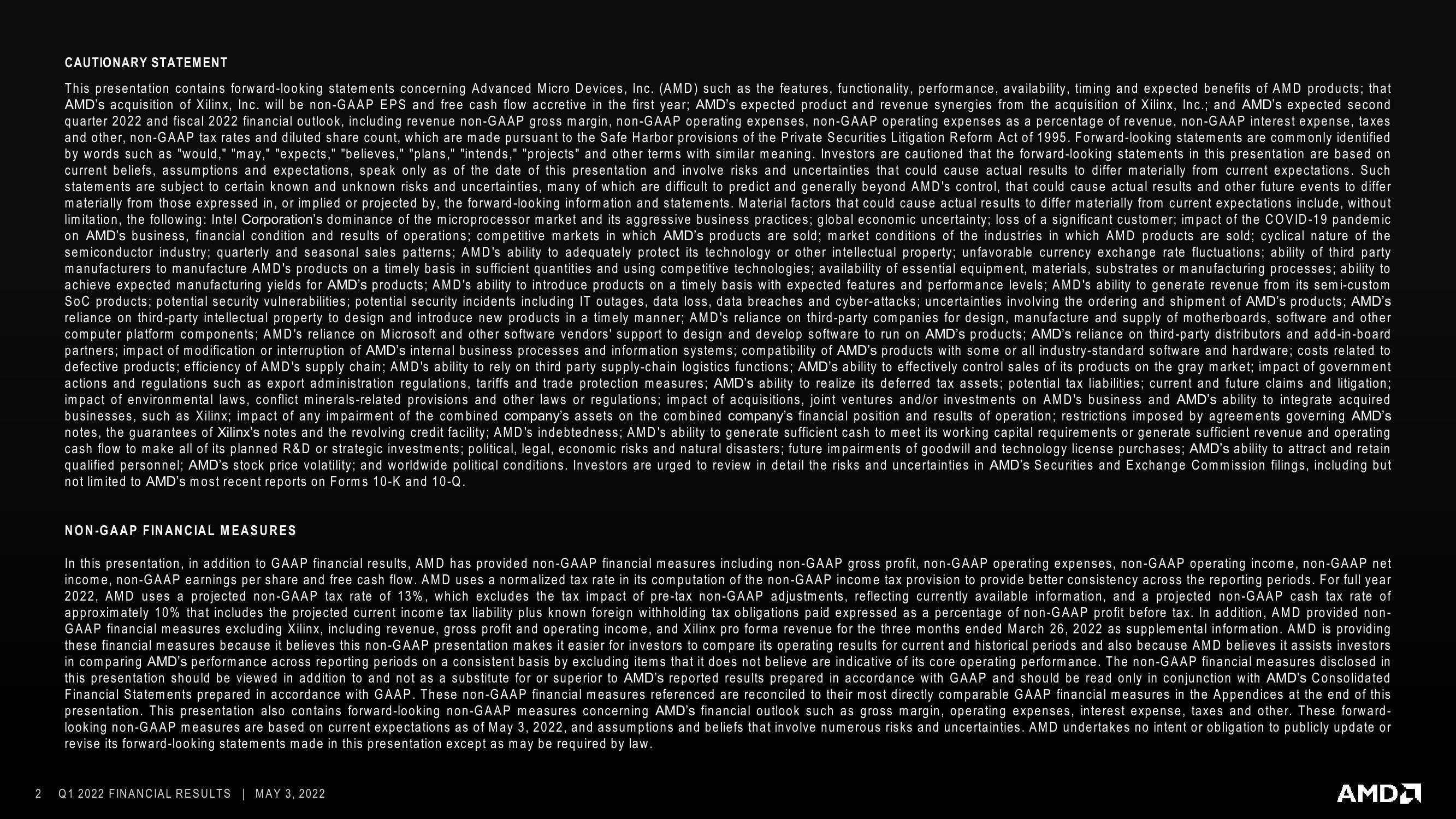 AMD Results Presentation Deck slide image #2