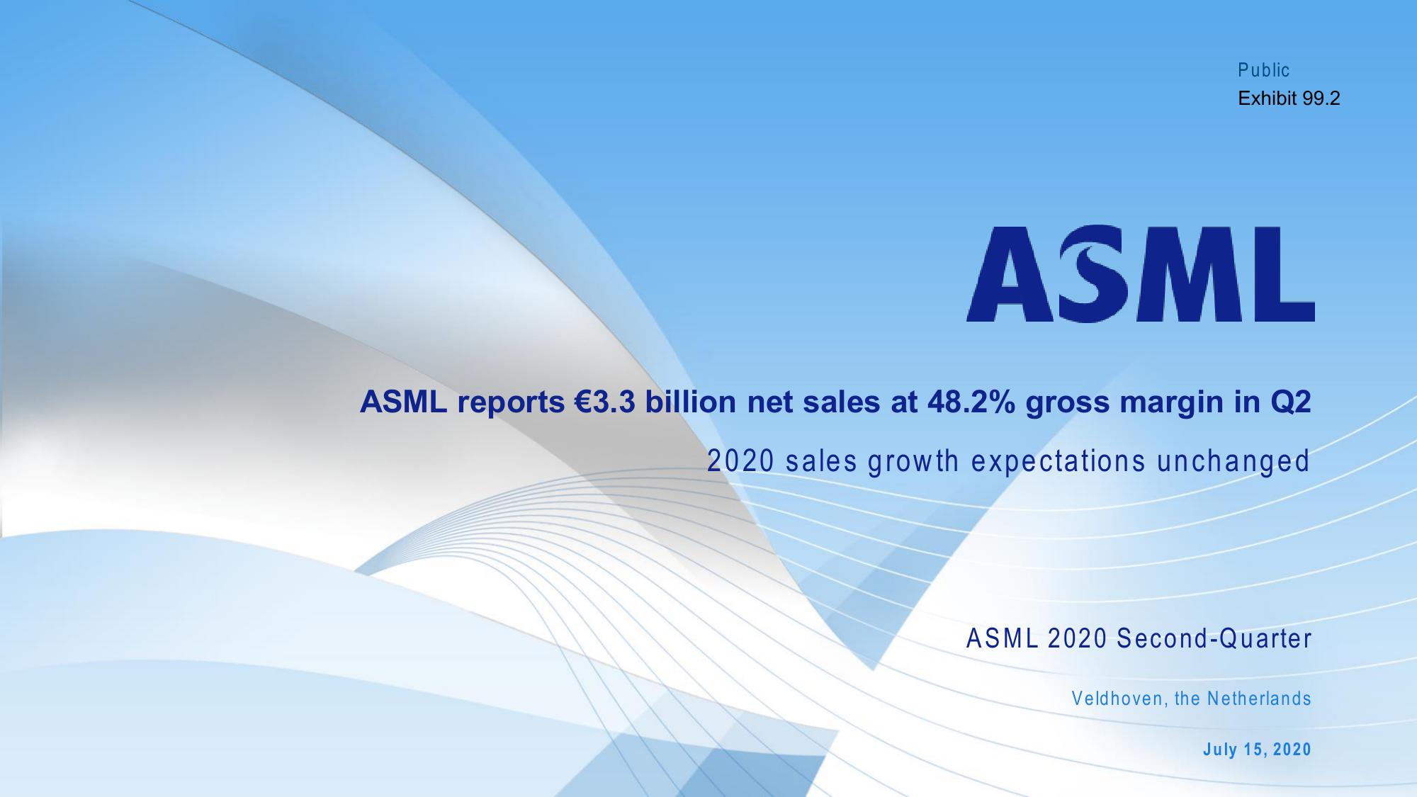 ASML Reports €3.3 Billion Net Sales at 48.2% Gross Margin in Q2  image