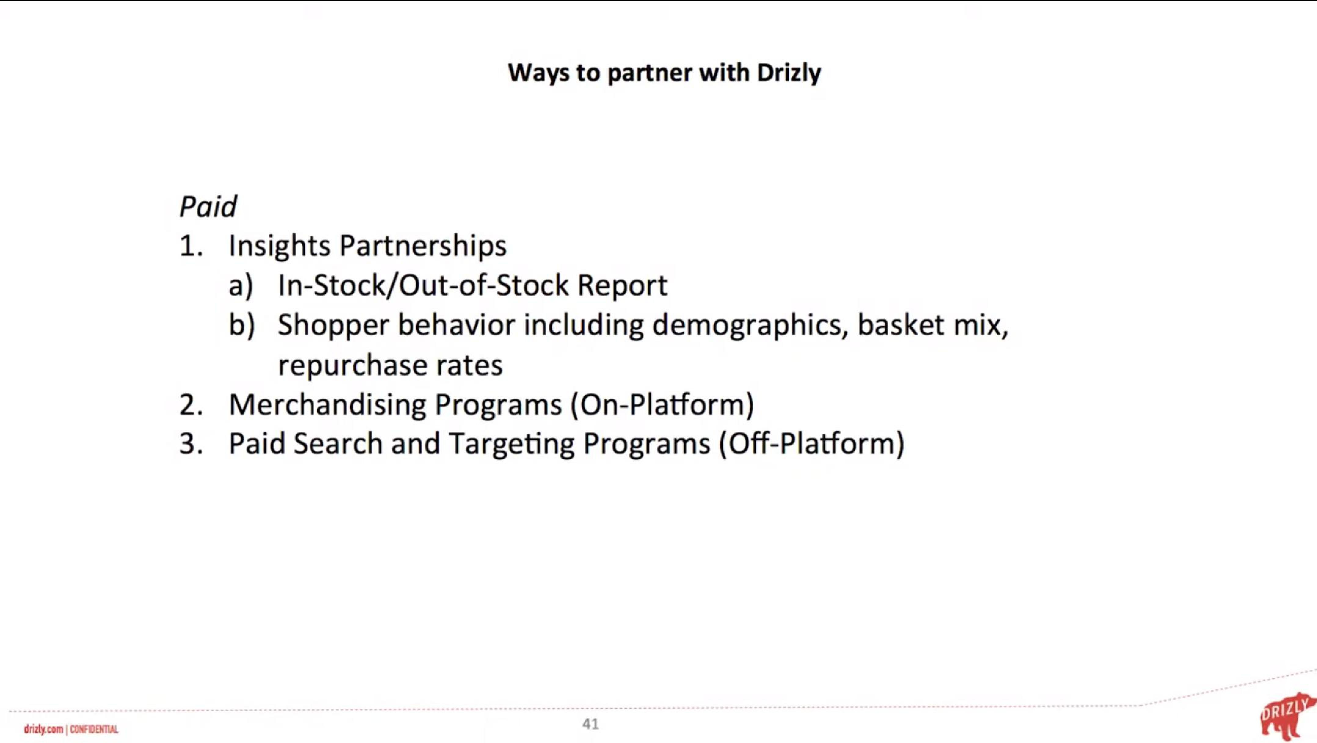 Drizly Market Presentation Deck slide image