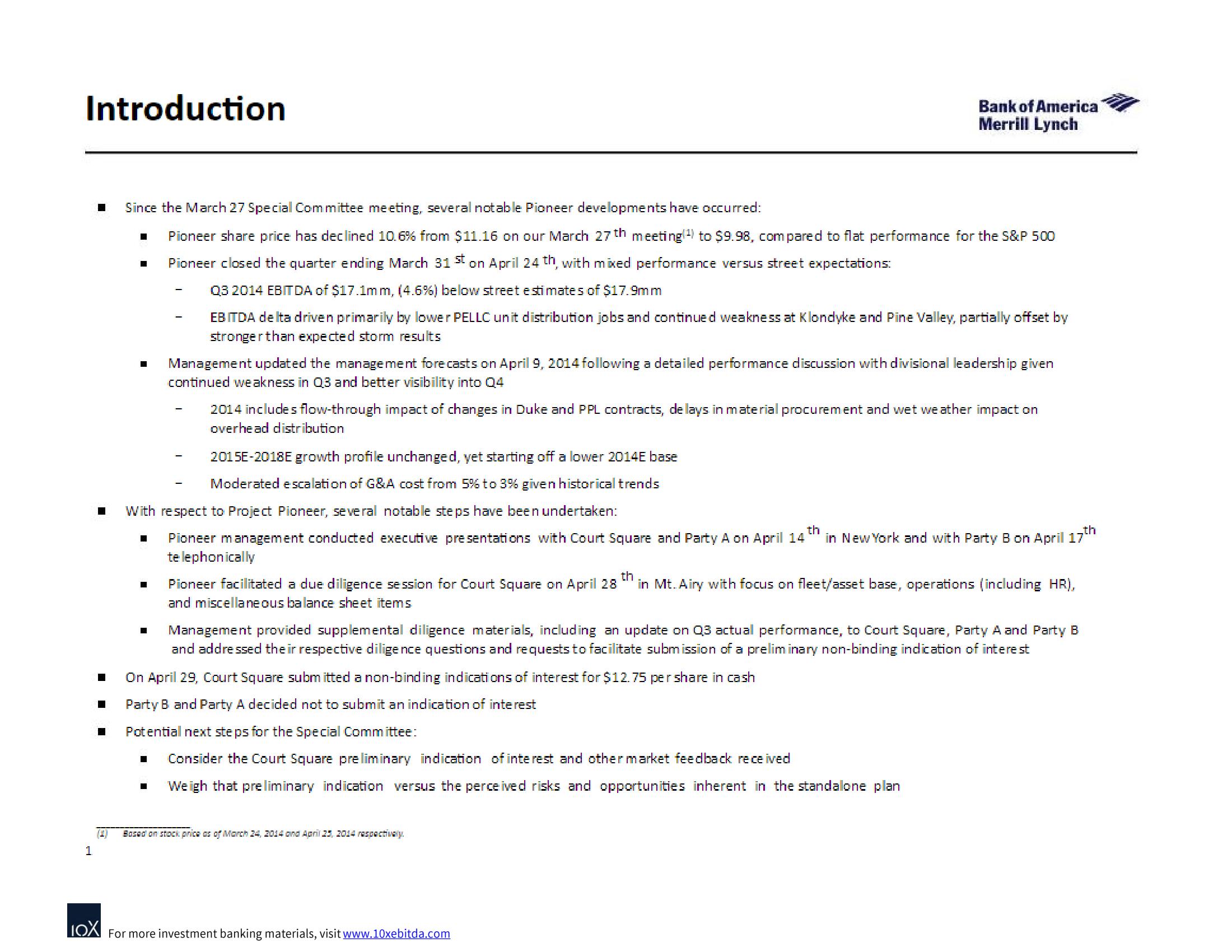 Bank of America Investment Banking Pitch Book slide image #5