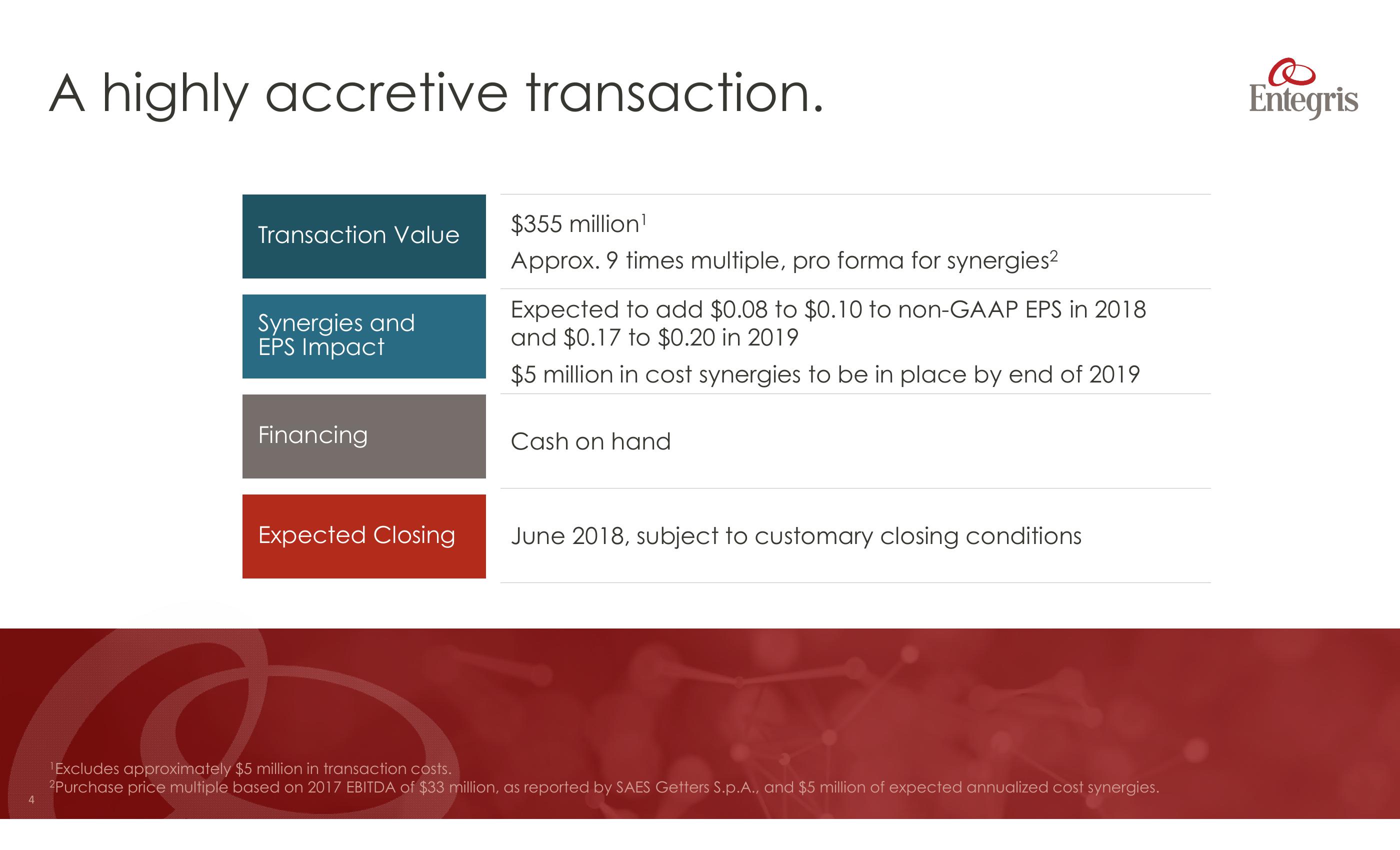 Entegris to Acquire SAES Pure Gas business slide image #4