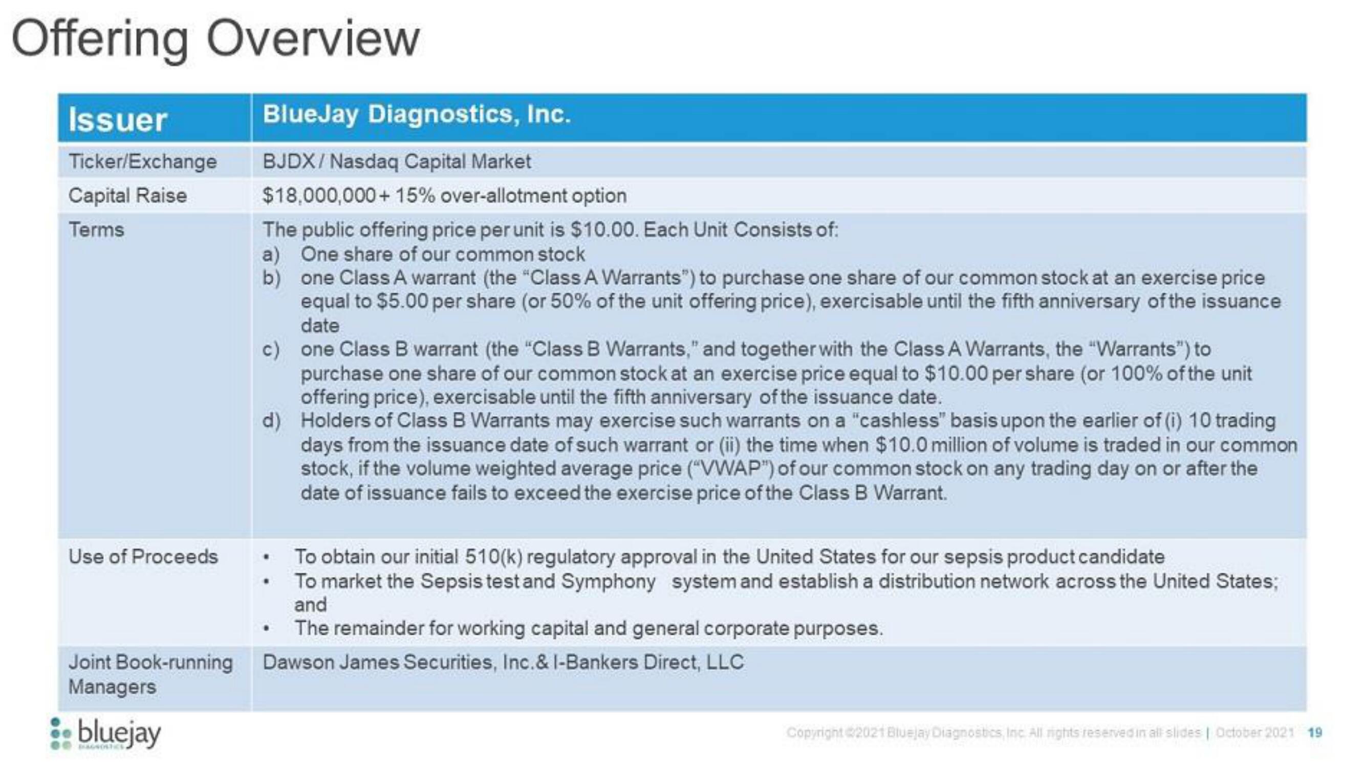 Bluejay IPO Presentation Deck slide image #19