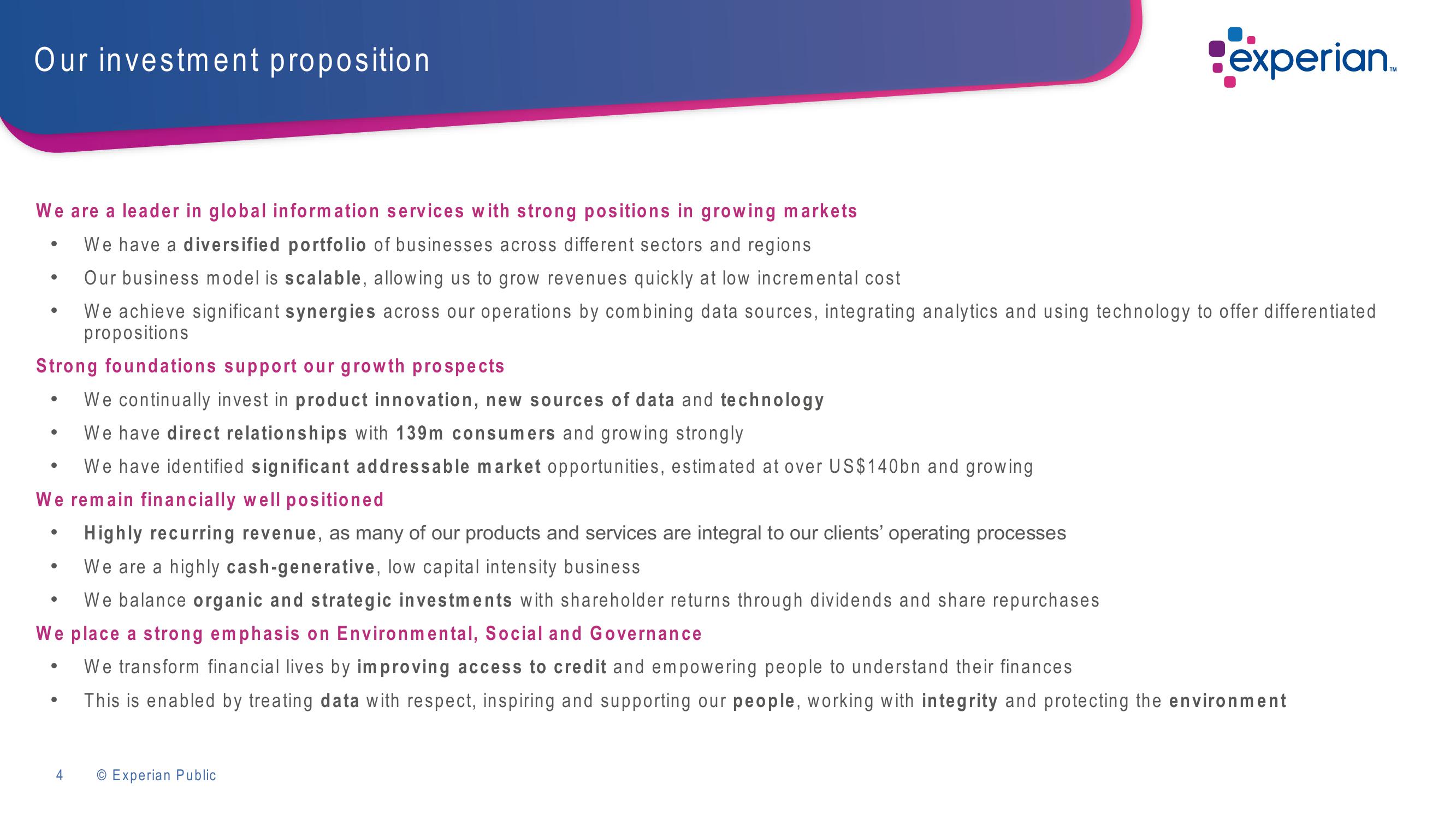 Experian Investor Presentation Deck slide image #4