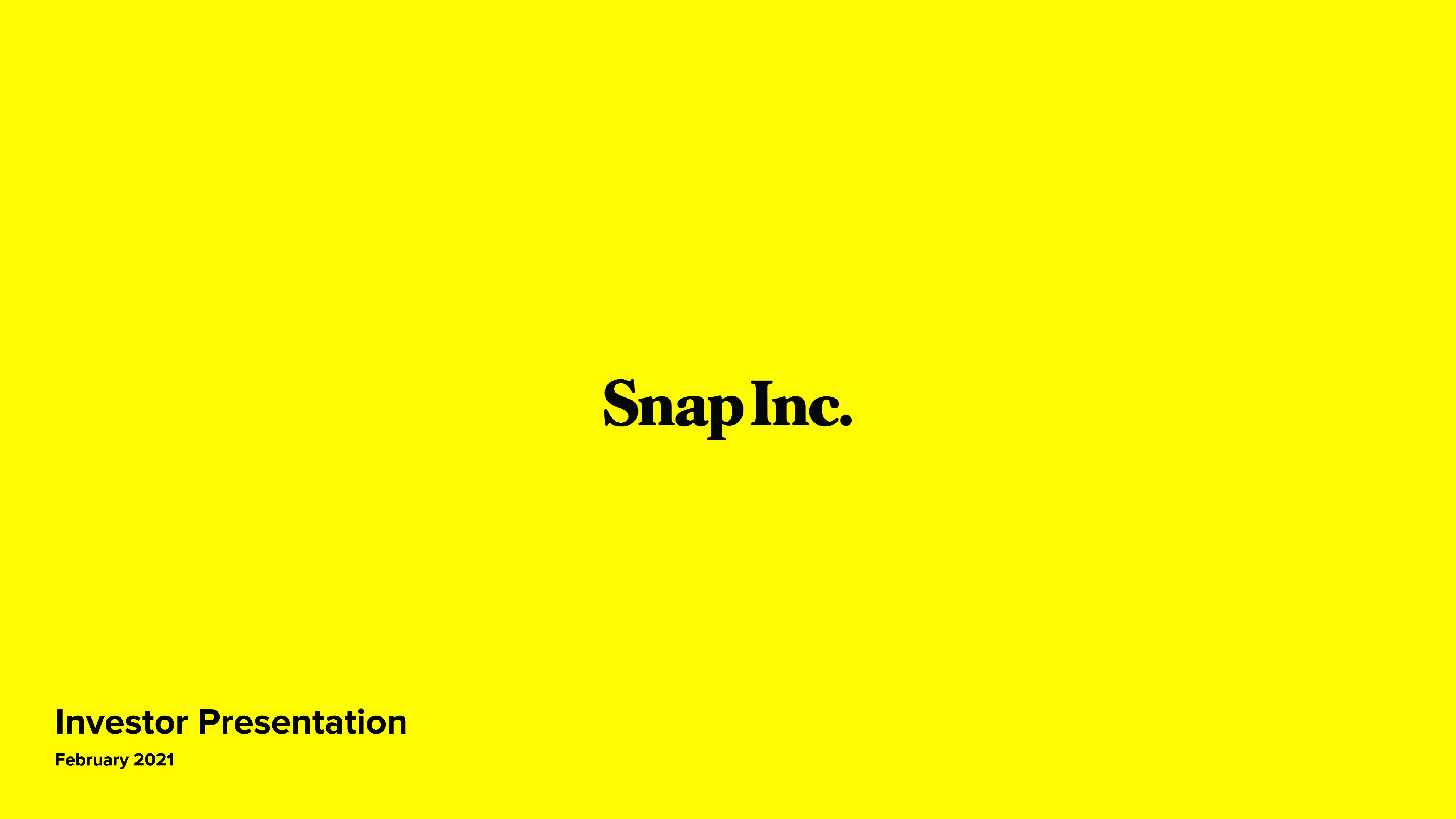 Snap Inc Investor Presentation Deck image