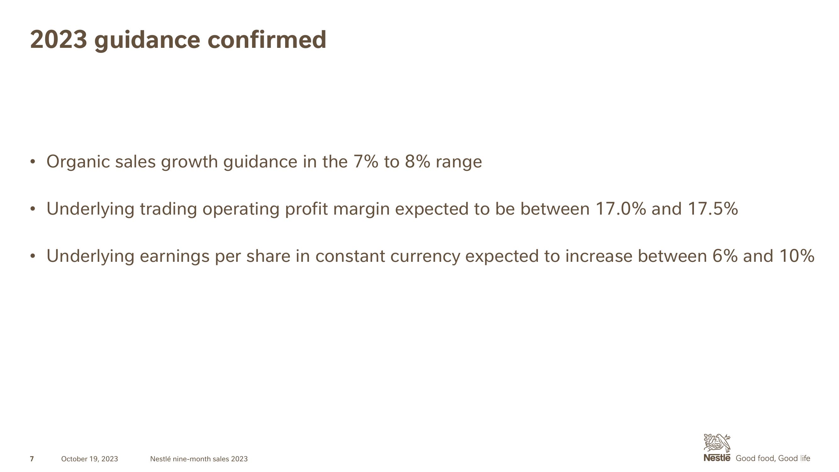 Nestle Results Presentation Deck slide image #7