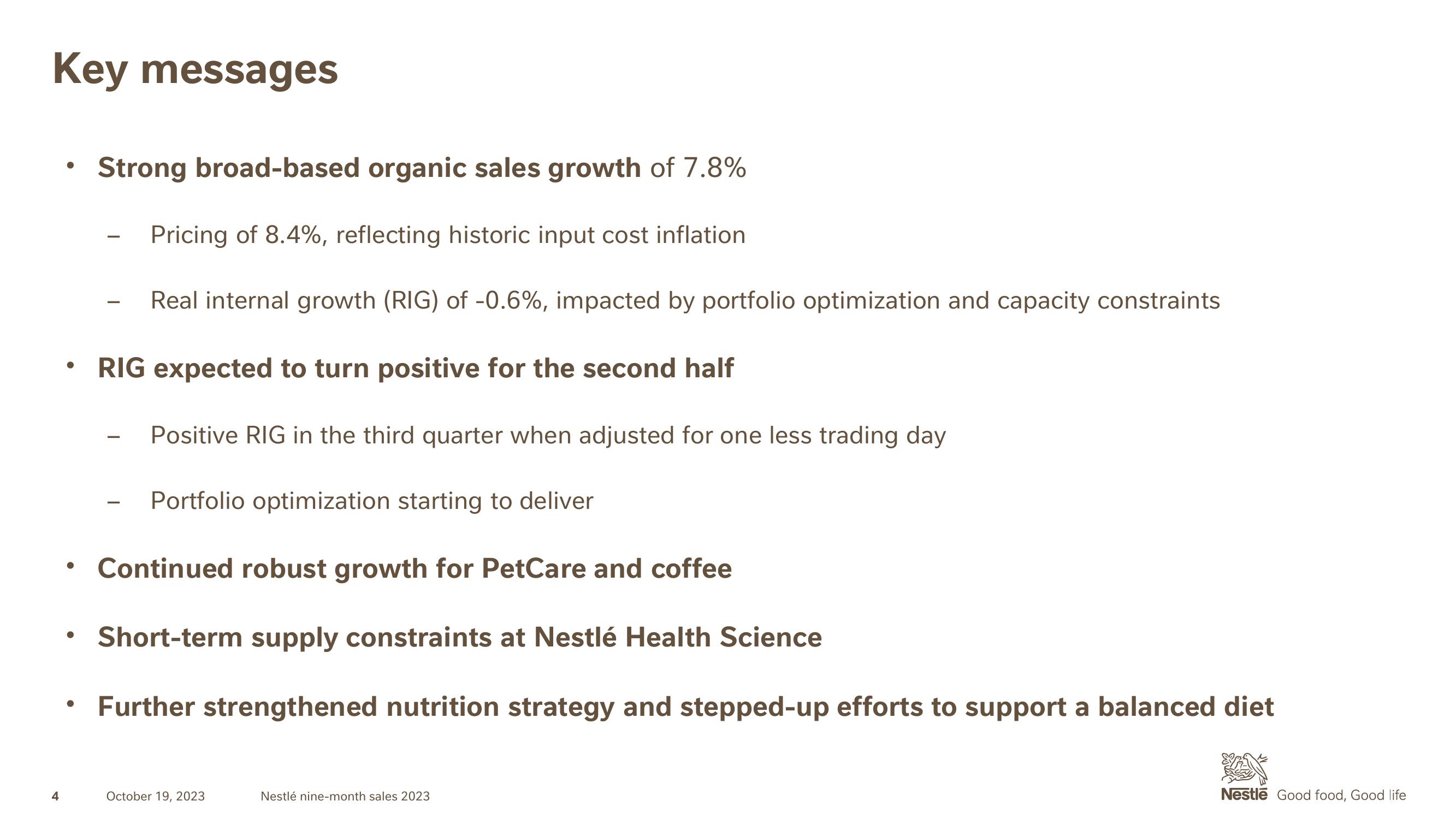 Nestle Results Presentation Deck slide image #4