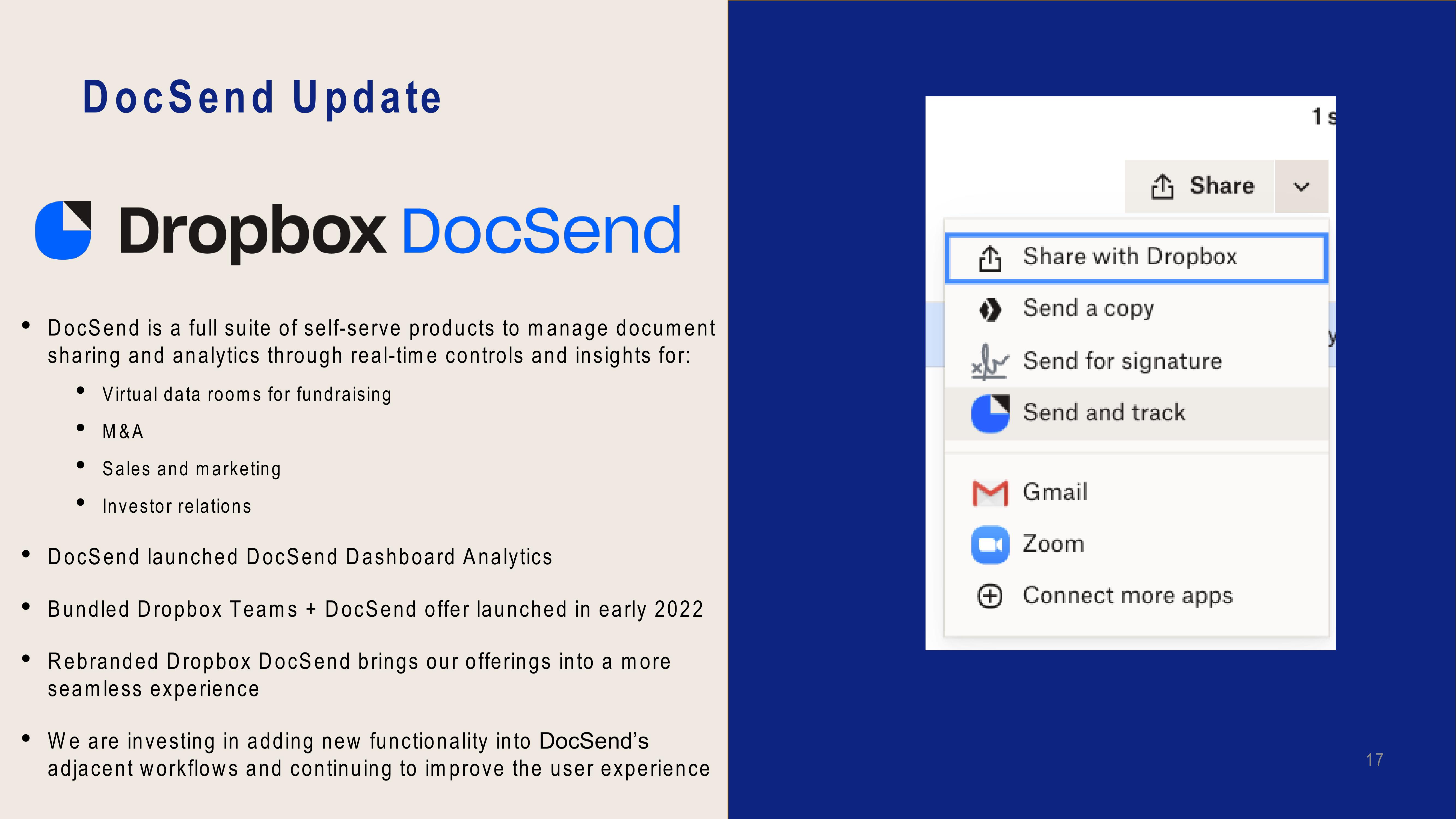 Dropbox Investor Presentation Deck slide image #17