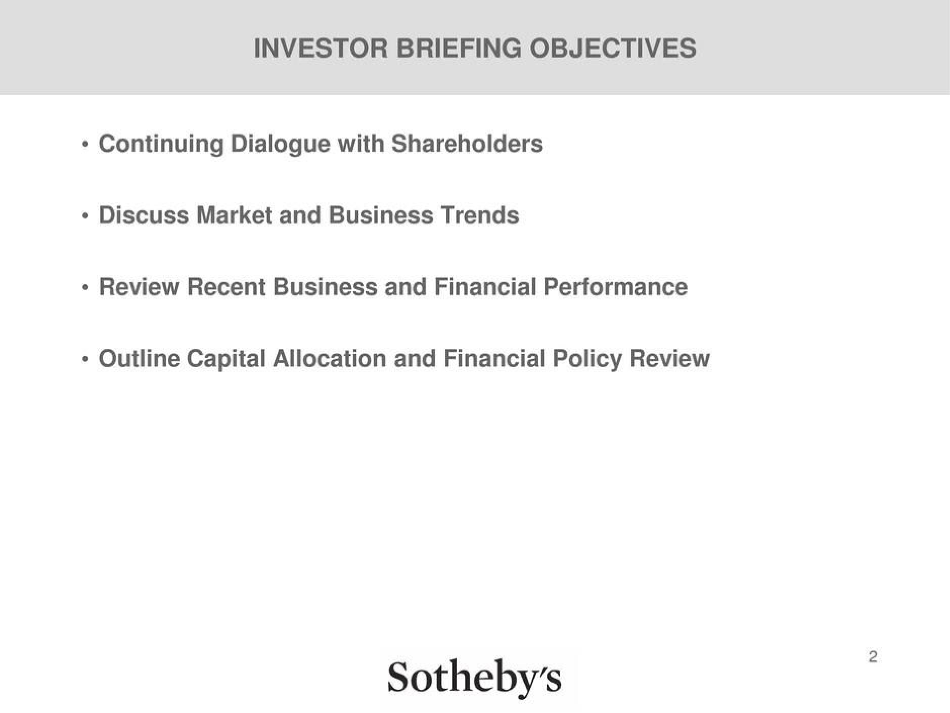 Sotheby's Investor Briefing slide image #2