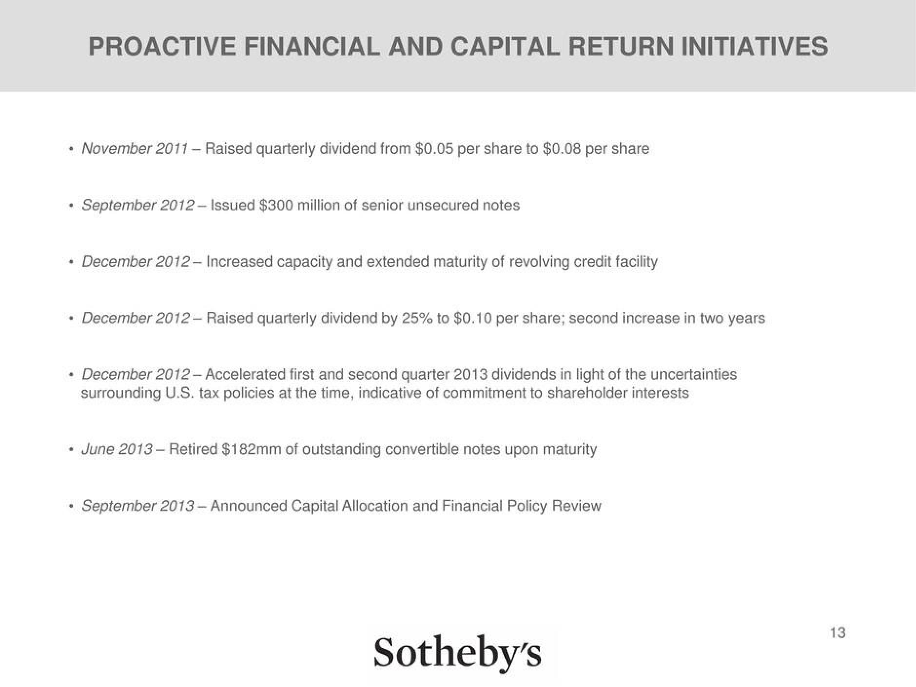 Sotheby's Investor Briefing slide image #13