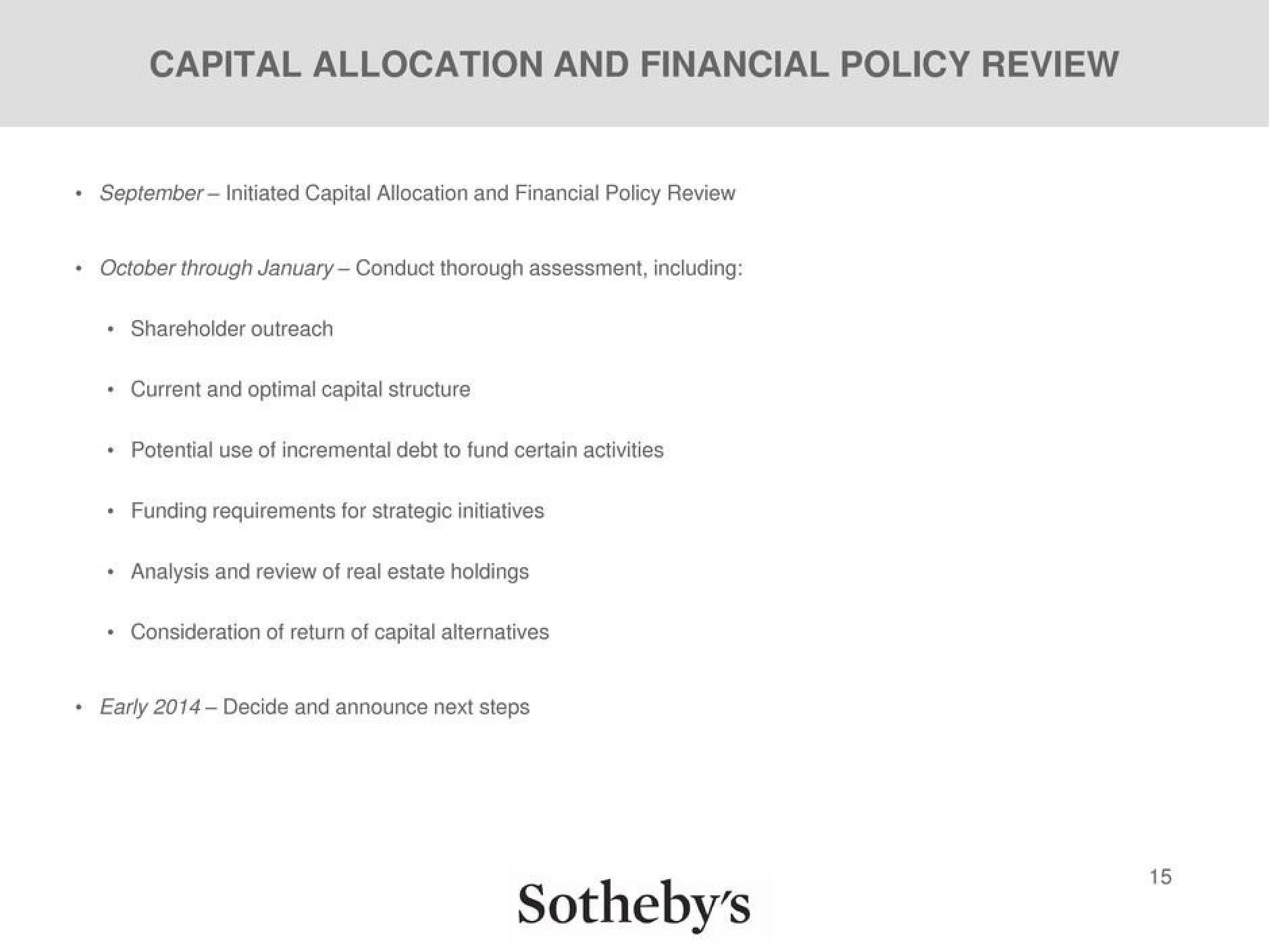 Sotheby's Investor Briefing slide image #15