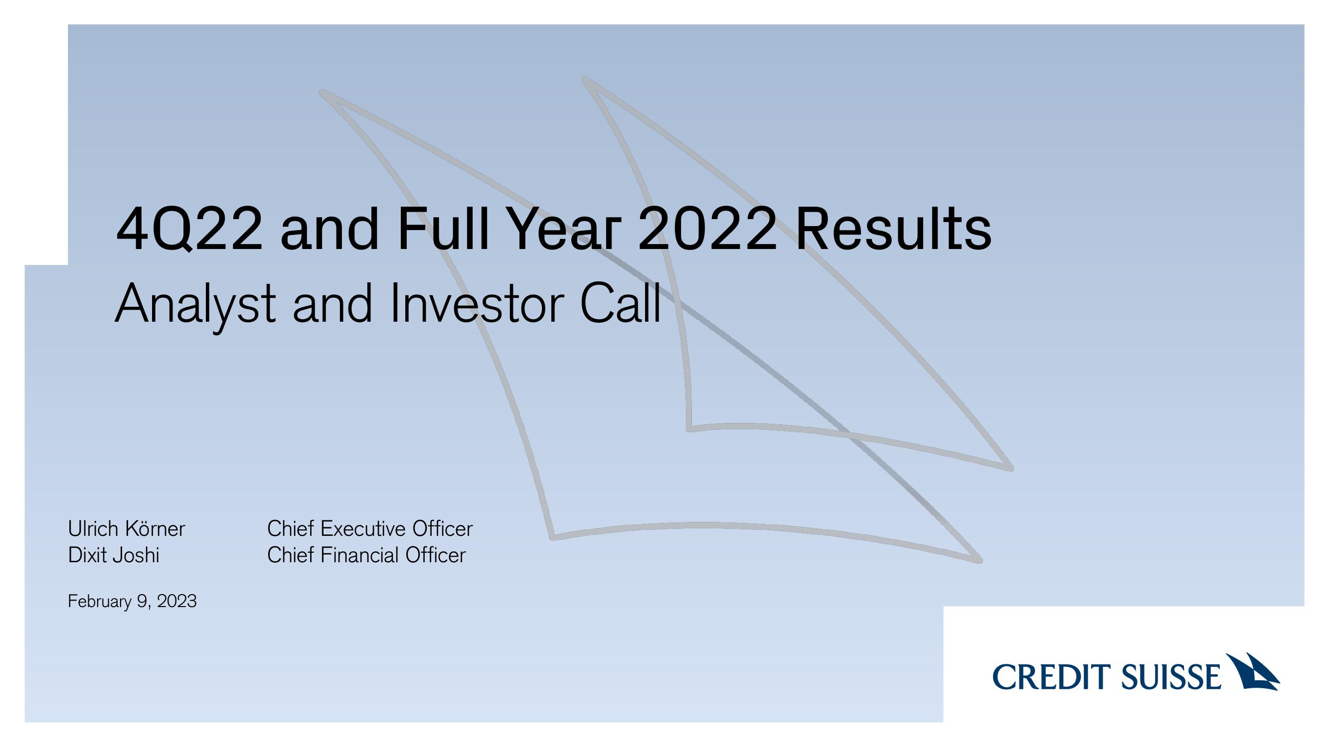 Credit Suisse Results Presentation Deck image