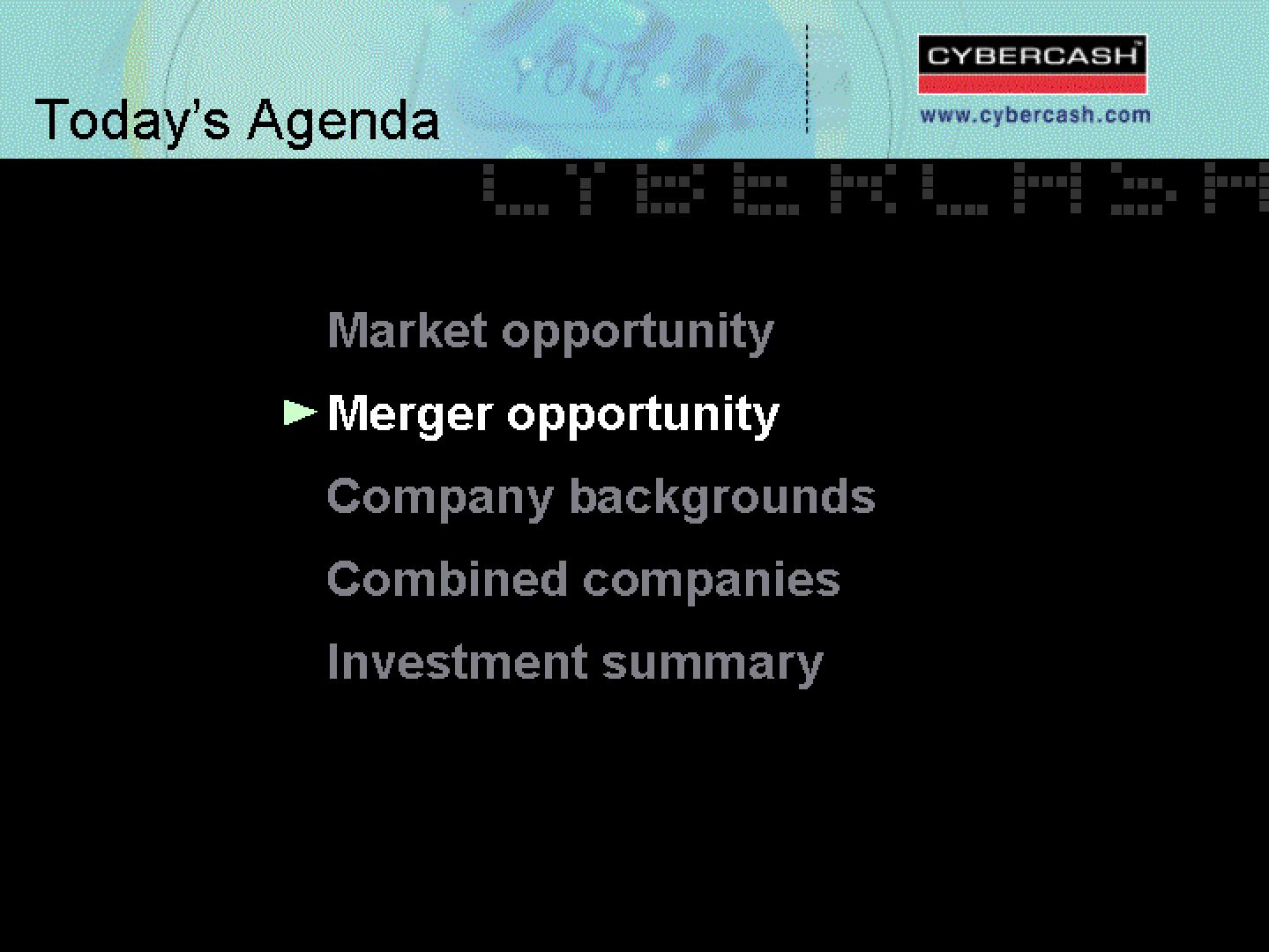 CyberCash Mergers and Acquisitions Presentation Deck slide image #15