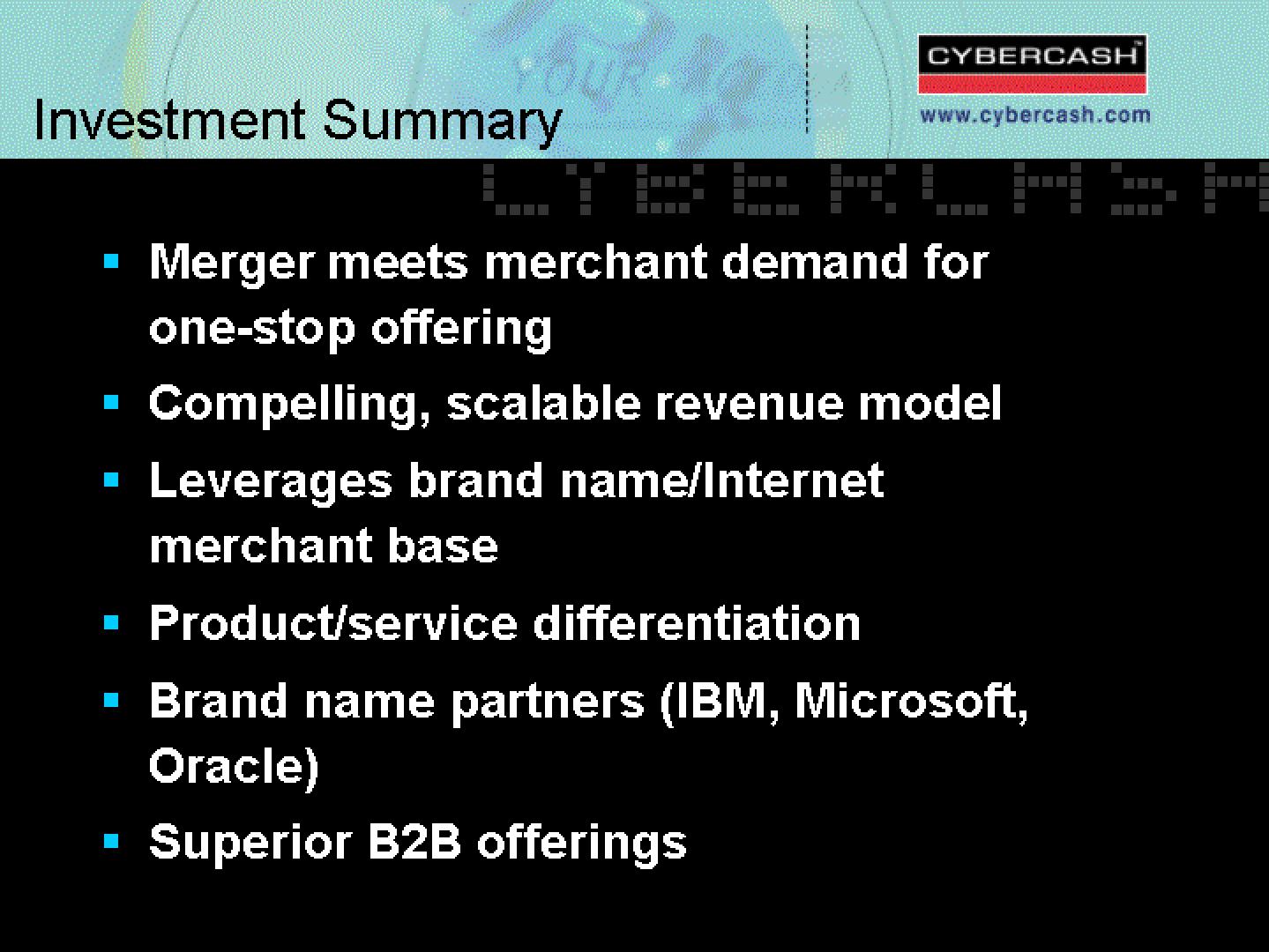 CyberCash Mergers and Acquisitions Presentation Deck slide image #43