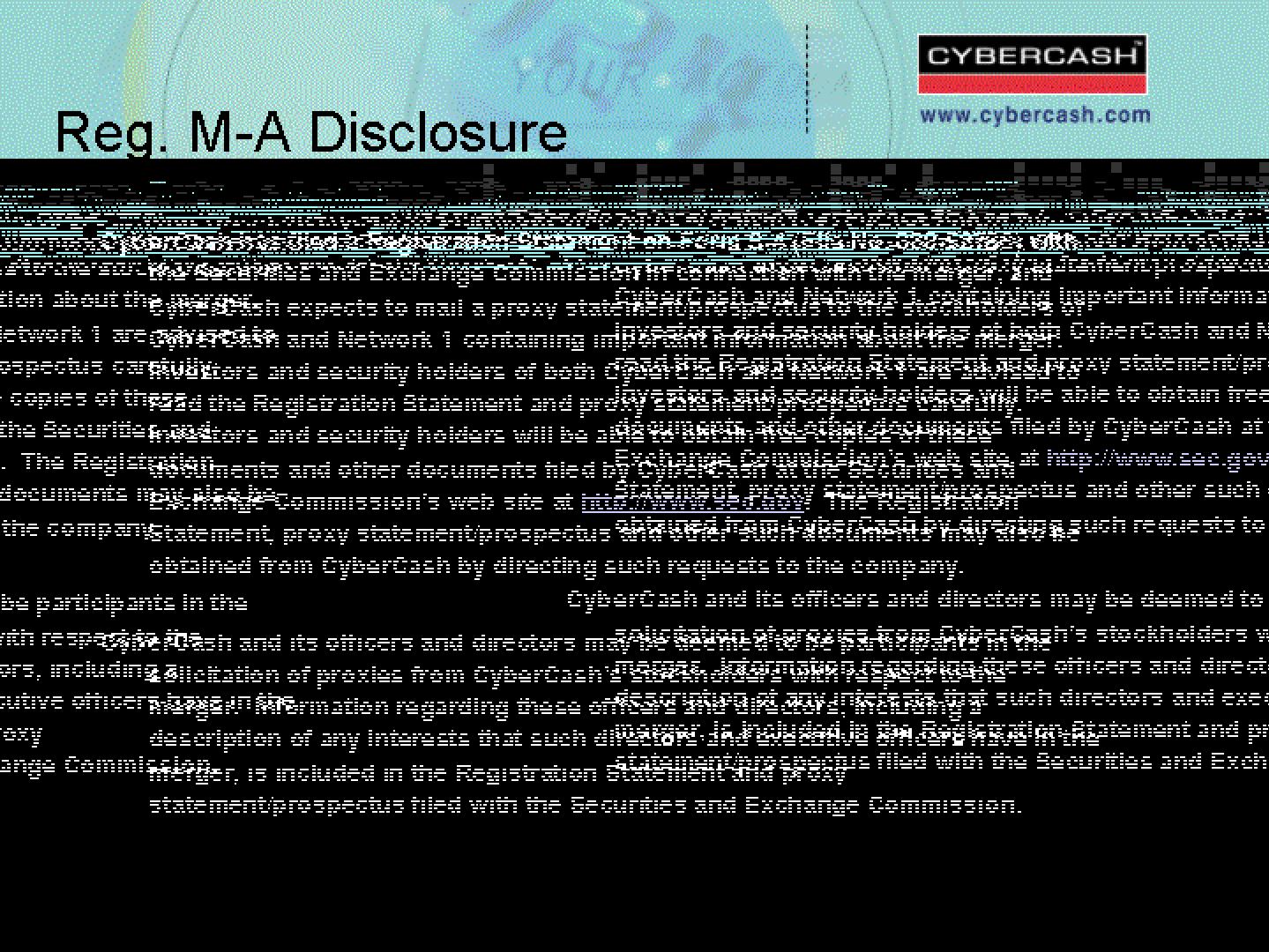 CyberCash Mergers and Acquisitions Presentation Deck slide image #44