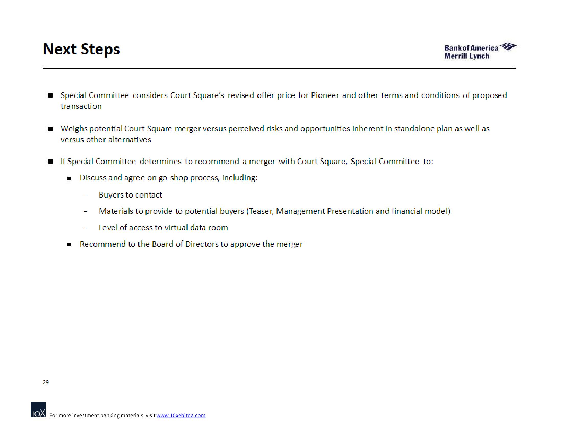 Bank of America Investment Banking Pitch Book slide image #37