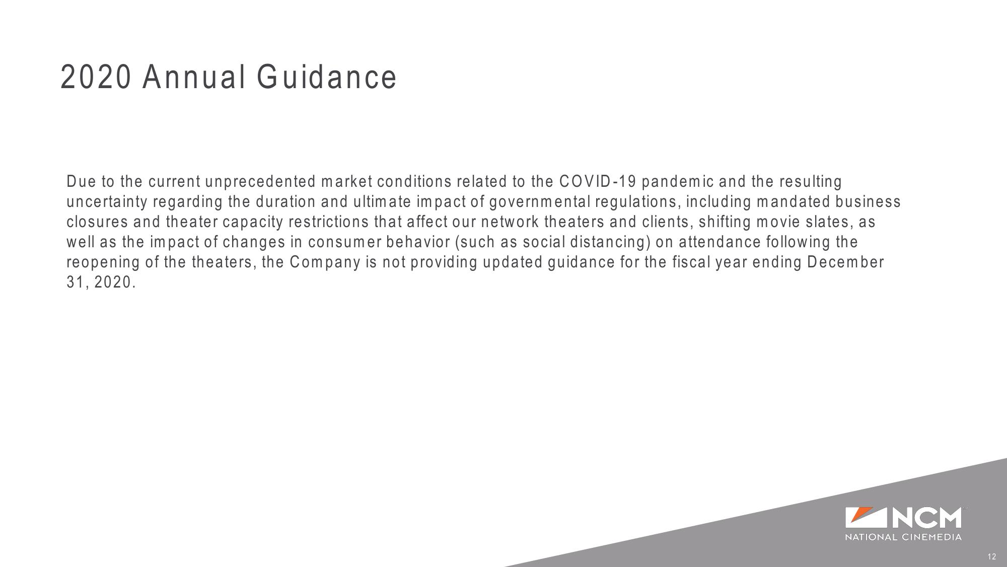 Q3 ‘20 Earnings Supplemental Presentation Liquidity and COVID-19 Update slide image #12