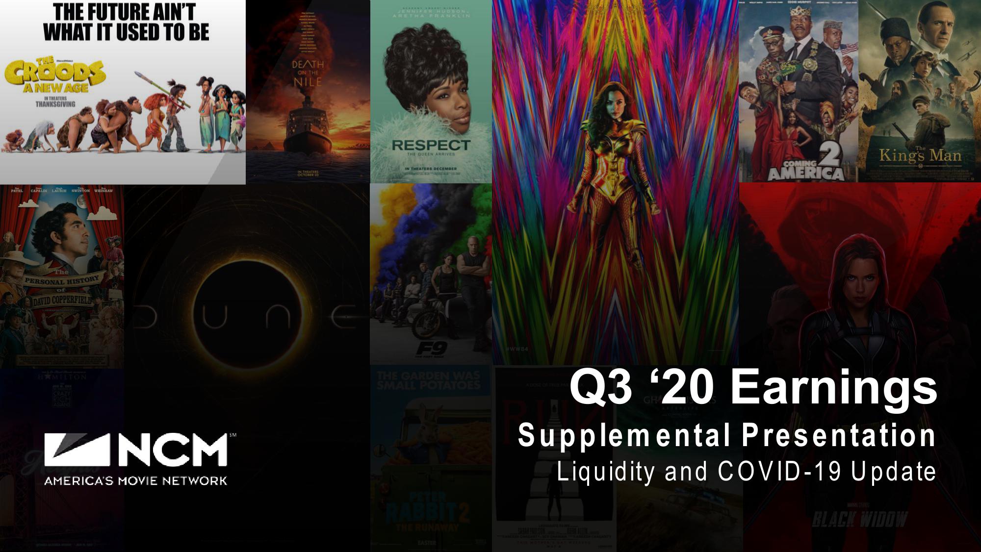 Q3 ‘20 Earnings Supplemental Presentation Liquidity and COVID-19 Update image