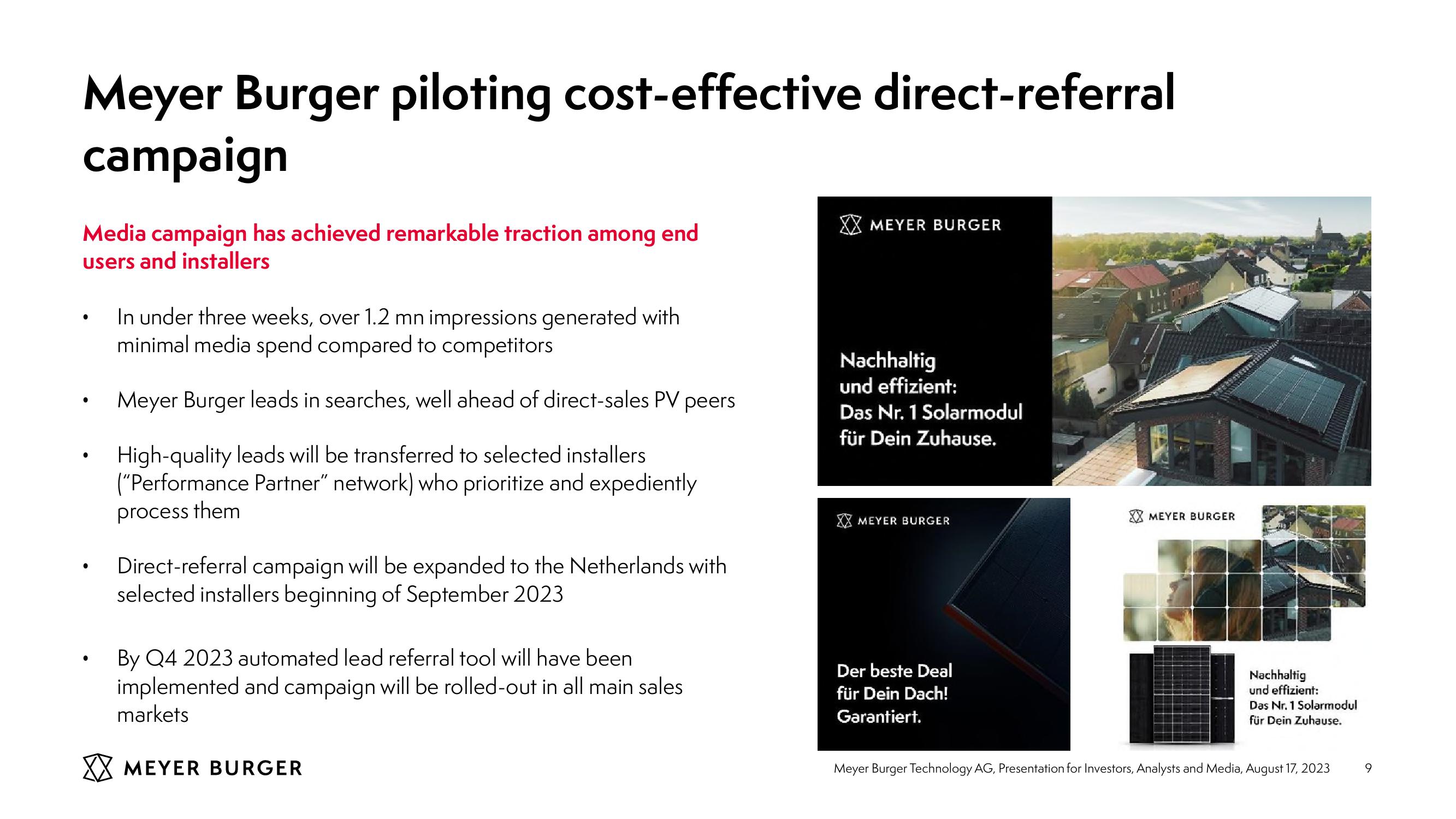 Meyer Burger Investor Presentation slide image #9