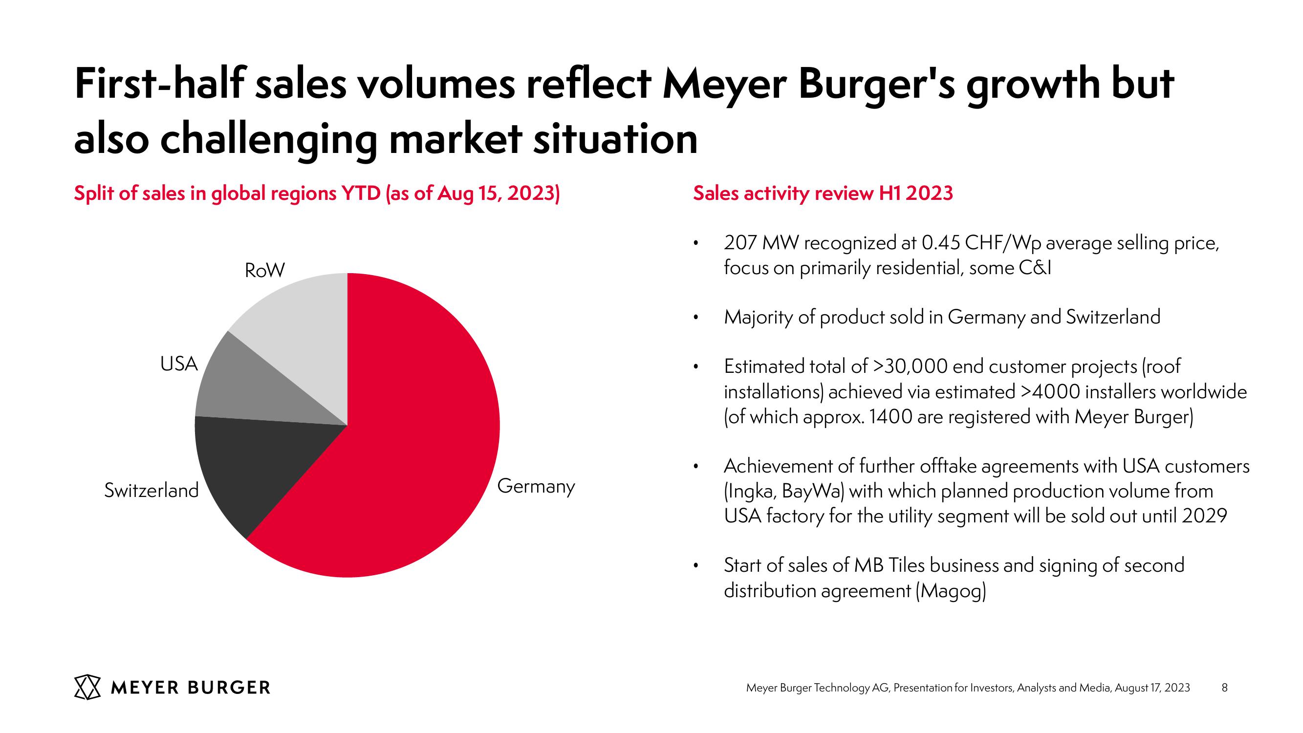 Meyer Burger Investor Presentation slide image #8