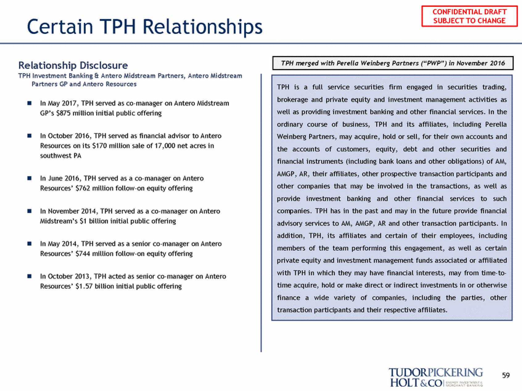 Tudor, Pickering, Holt & Co Investment Banking slide image #59