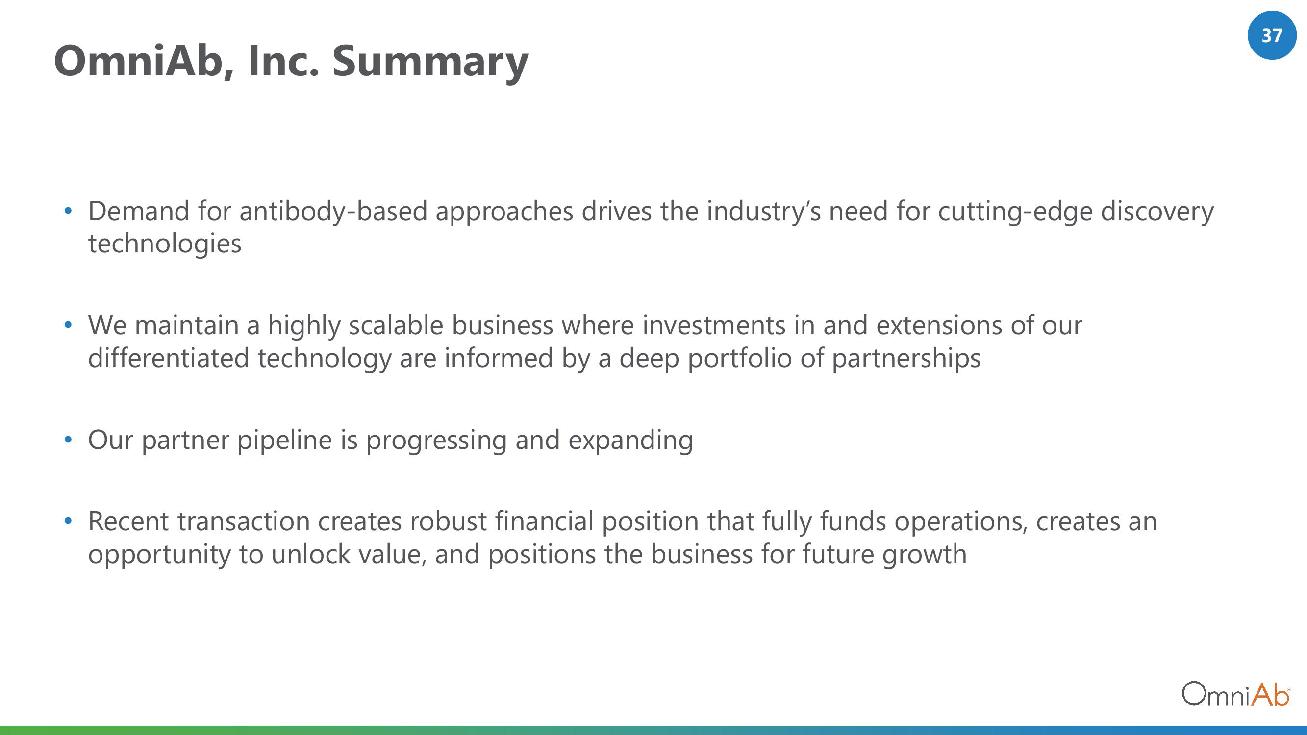 OmniAb Investor Conference Presentation Deck slide image #37