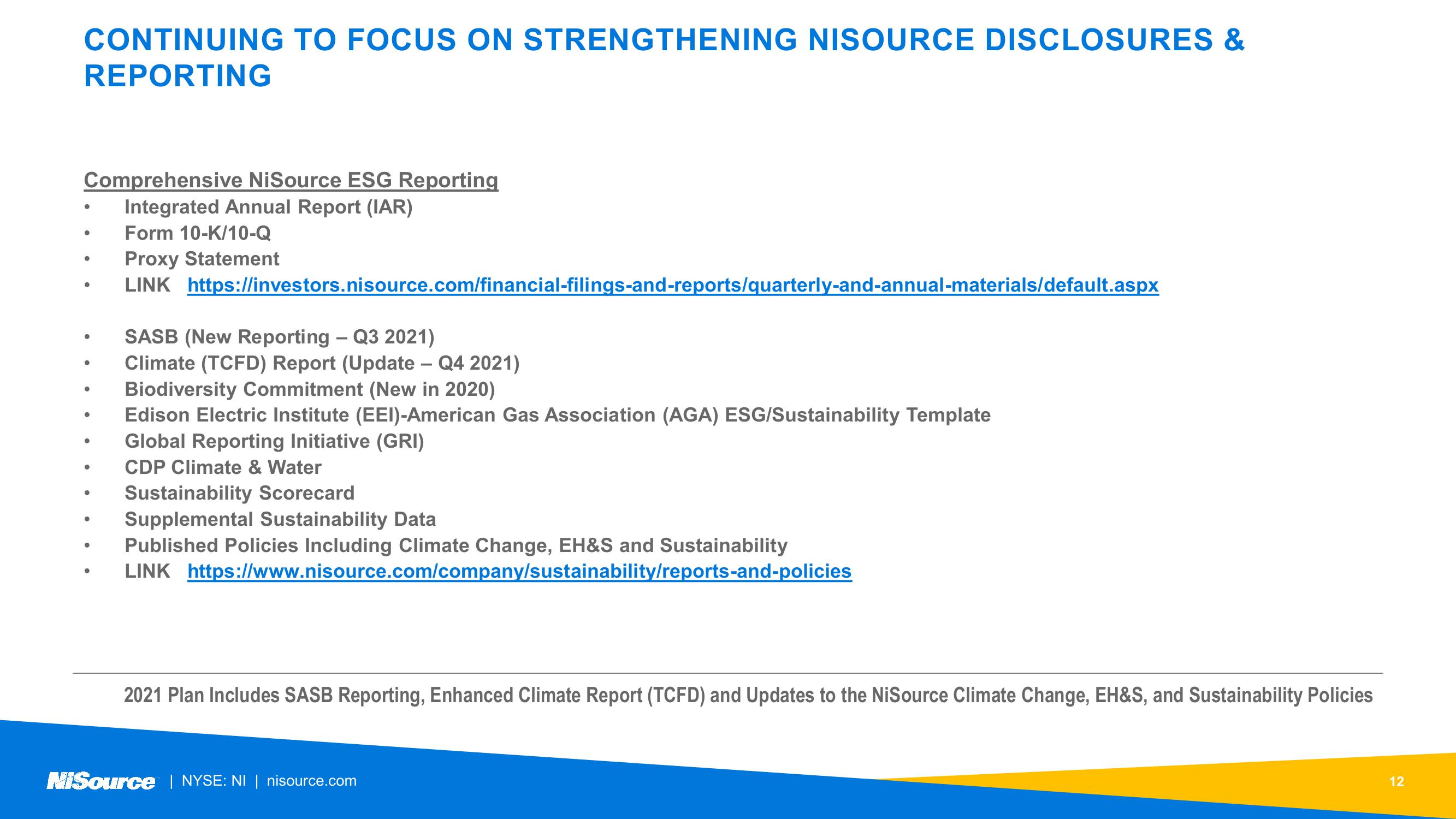 NiSource ESG Update slide image #12