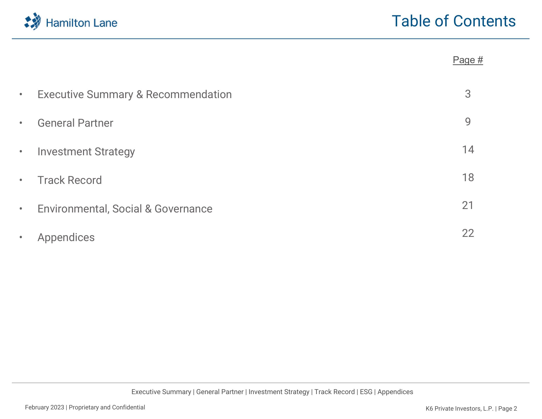 K6 Private Investors, L.P. Recommendation Report slide image #3
