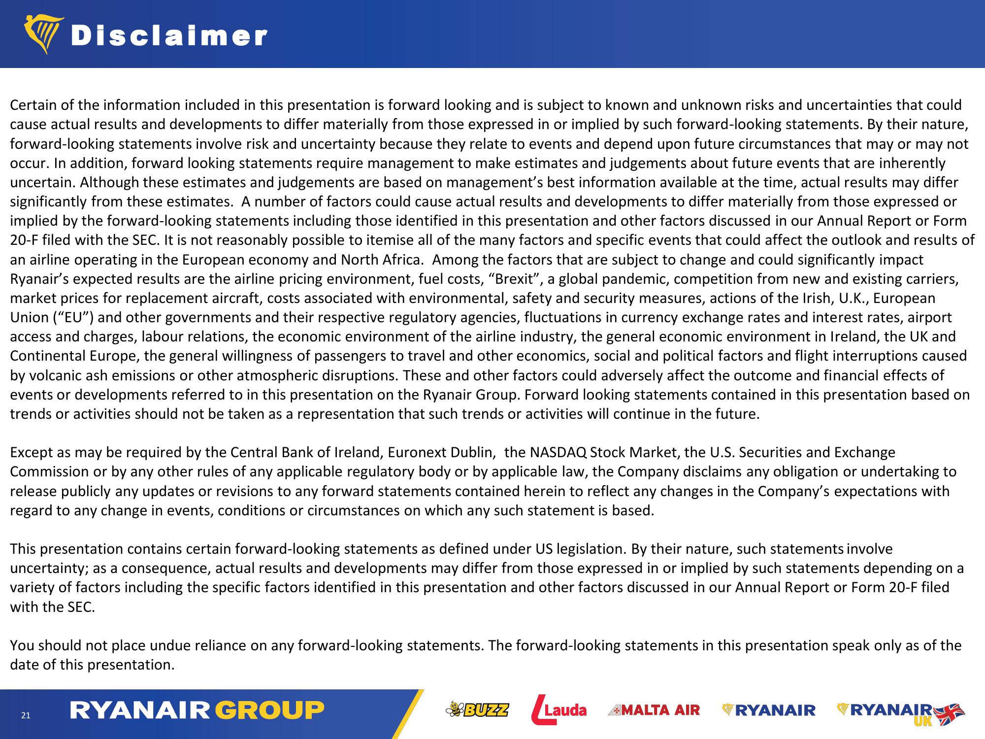 Ryanair Company Presentation slide image #21