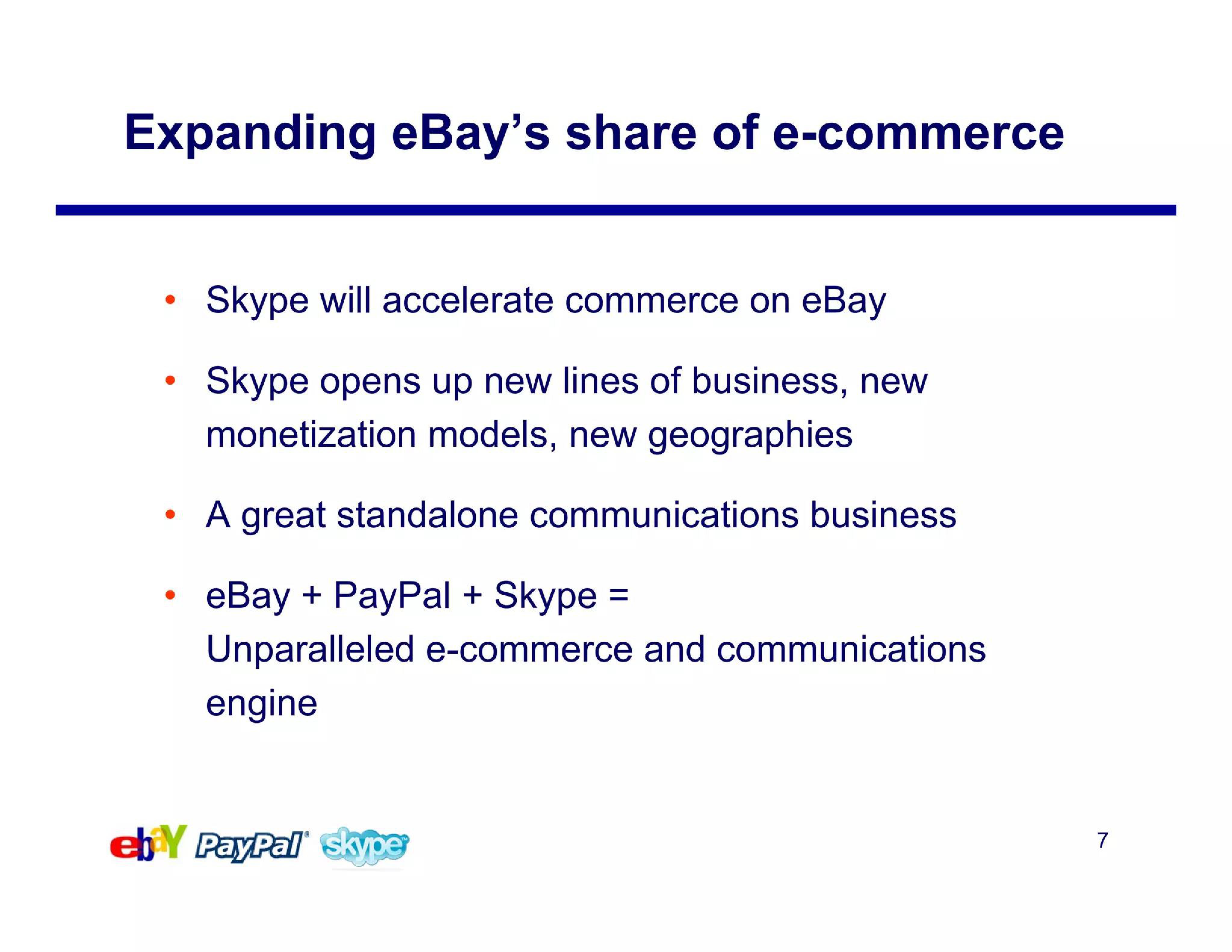 eBay Mergers and Acquisitions Presentation Deck slide image #7