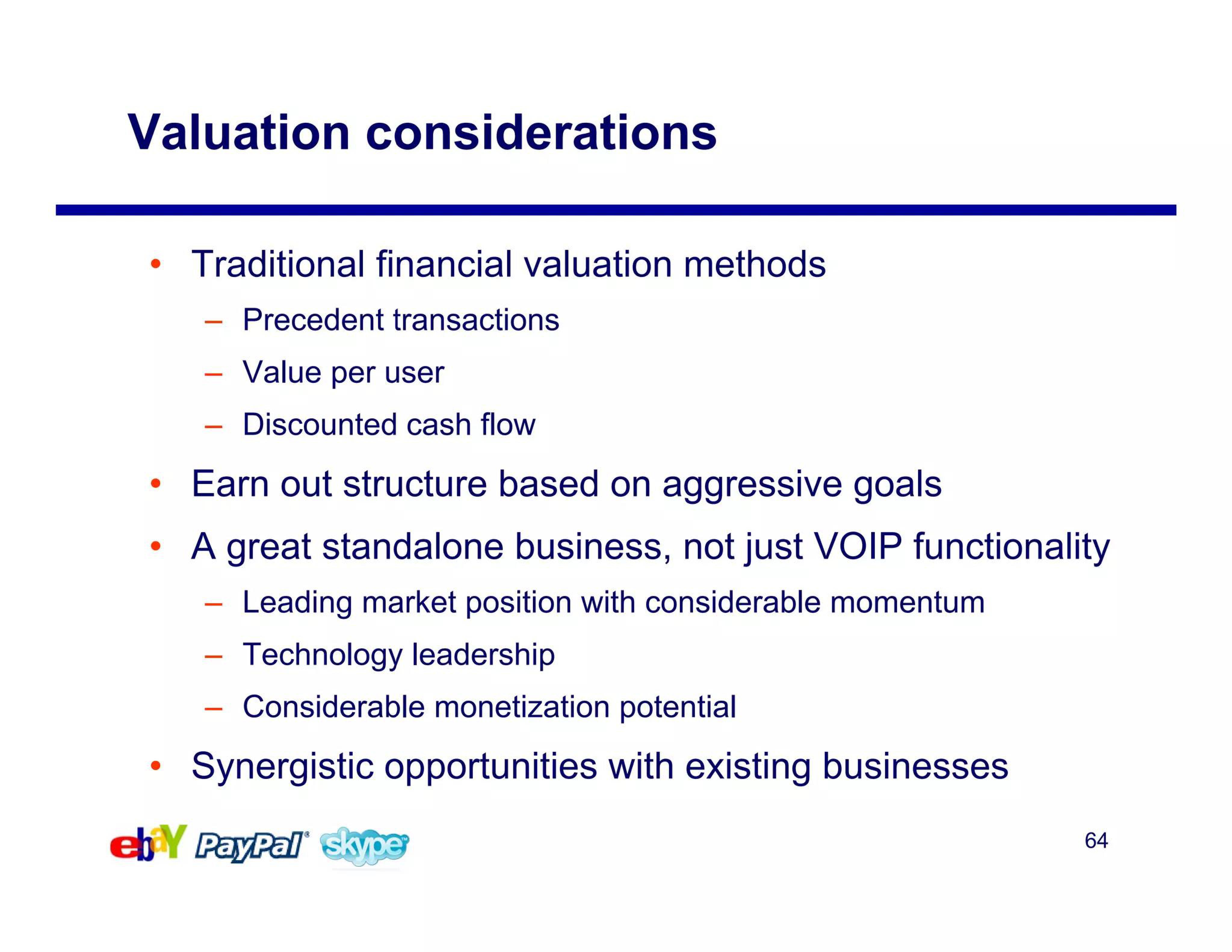 eBay Mergers and Acquisitions Presentation Deck slide image #64