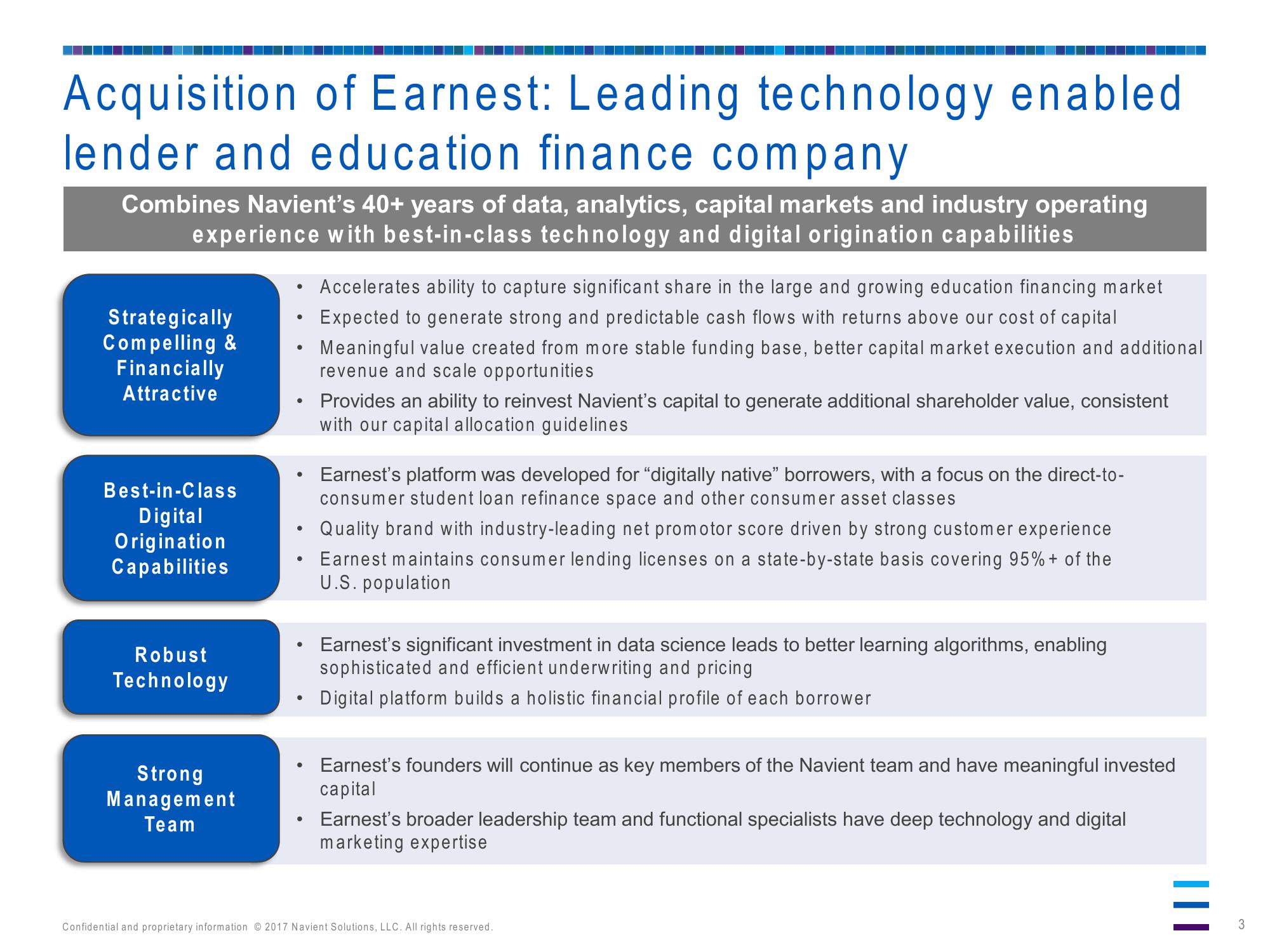 Navient to Acquire Earnest slide image #3