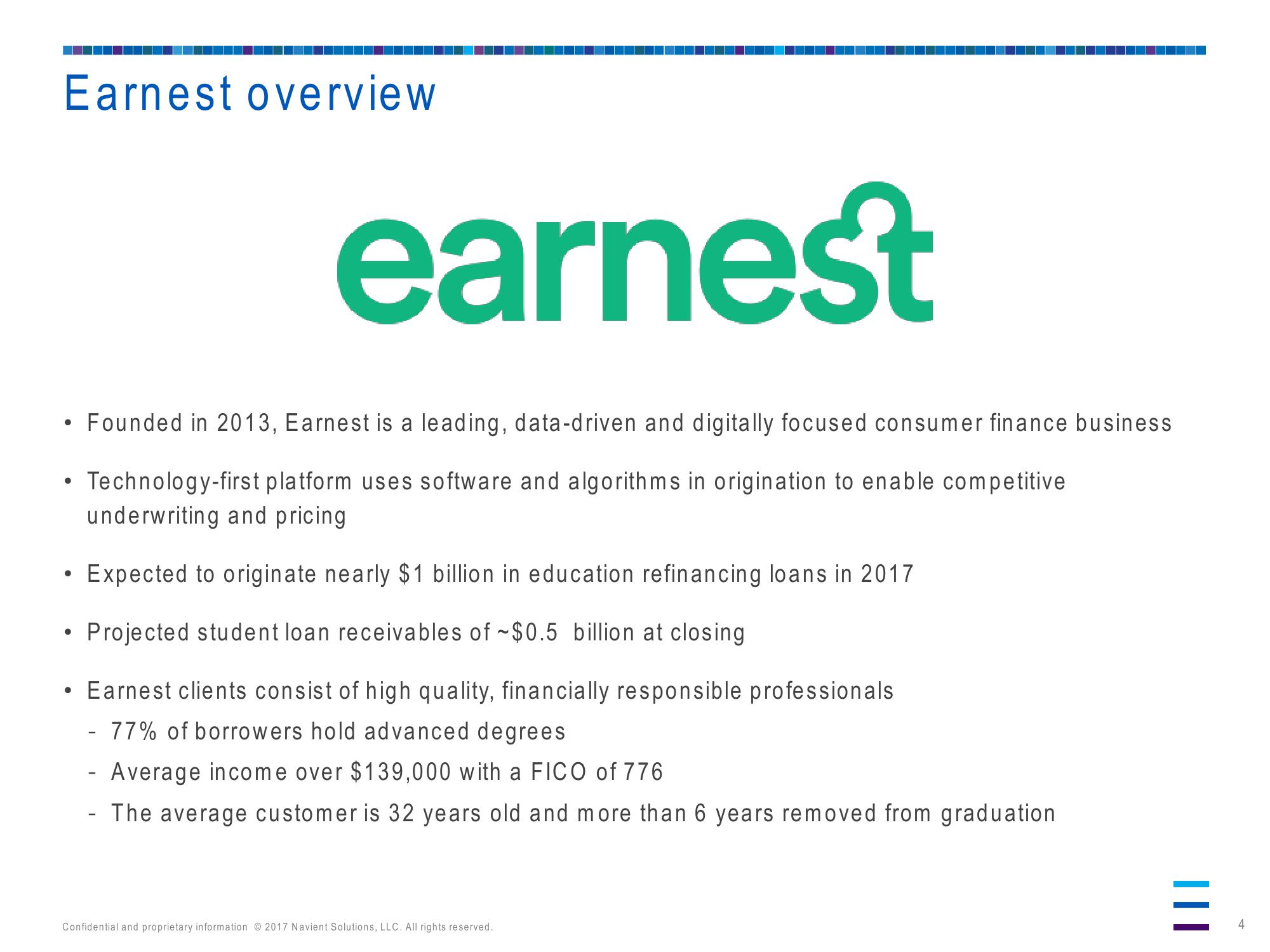 Navient to Acquire Earnest slide image #4