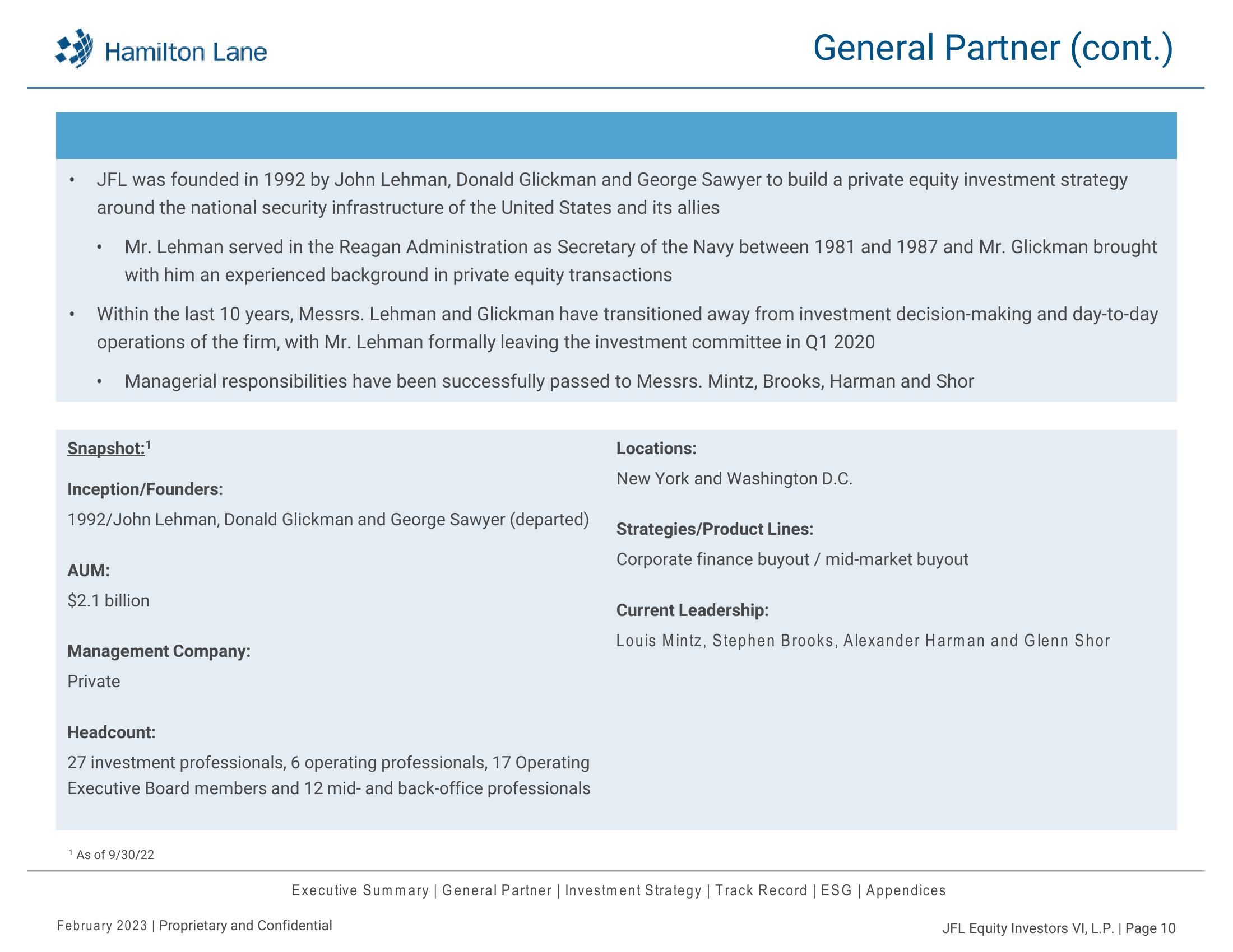 JFL Equity Investors VI, L.P Recommendation Report slide image #11