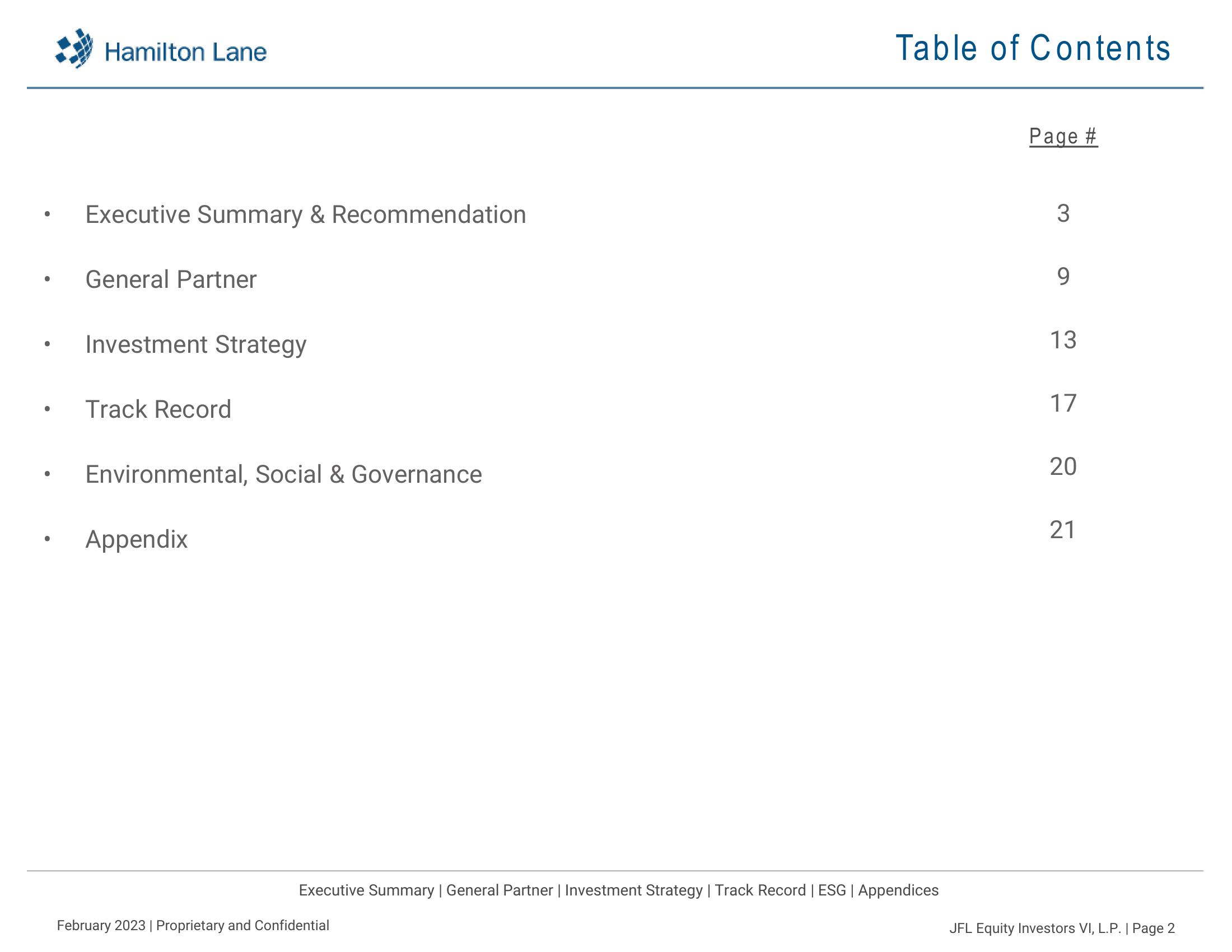 JFL Equity Investors VI, L.P Recommendation Report slide image #3