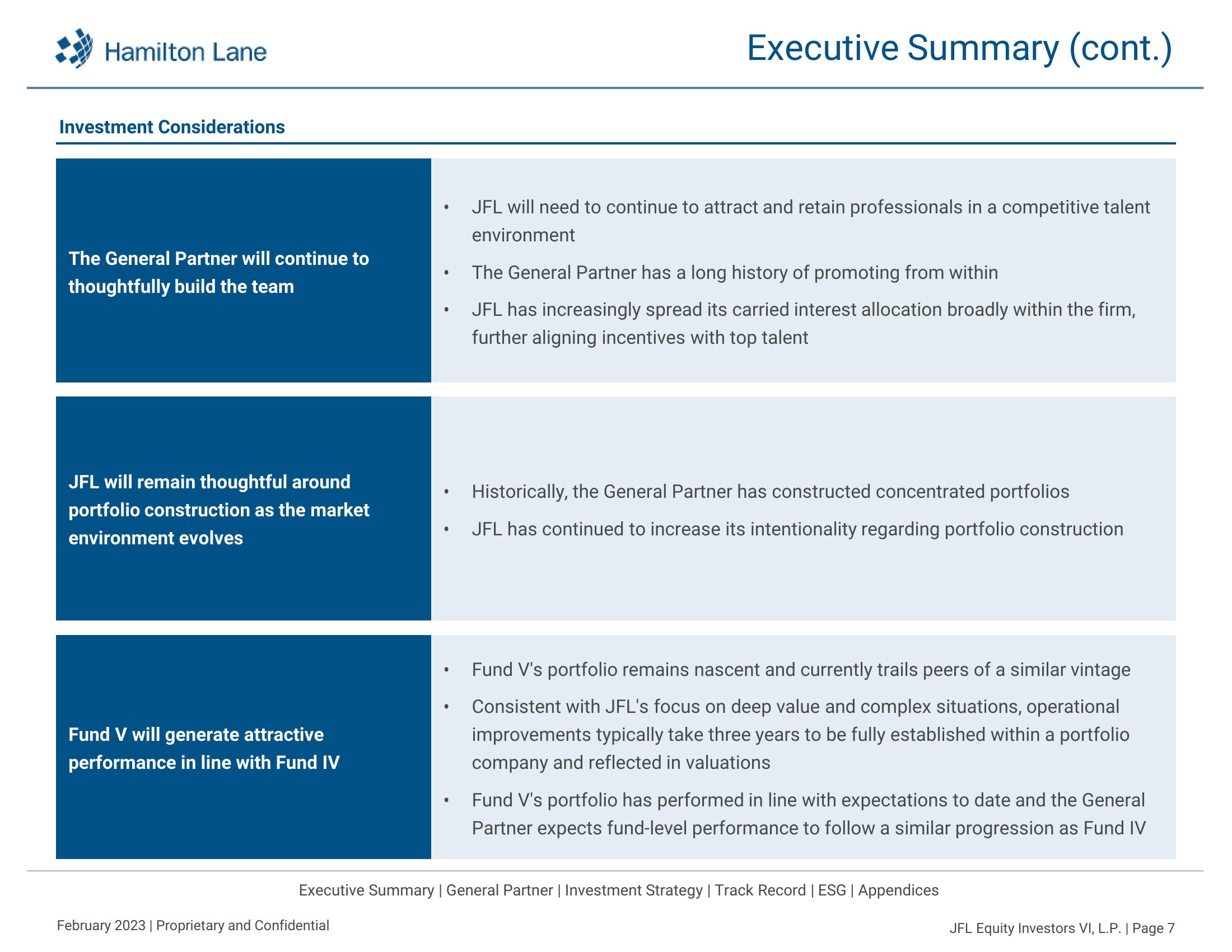 JFL Equity Investors VI, L.P Recommendation Report slide image #8