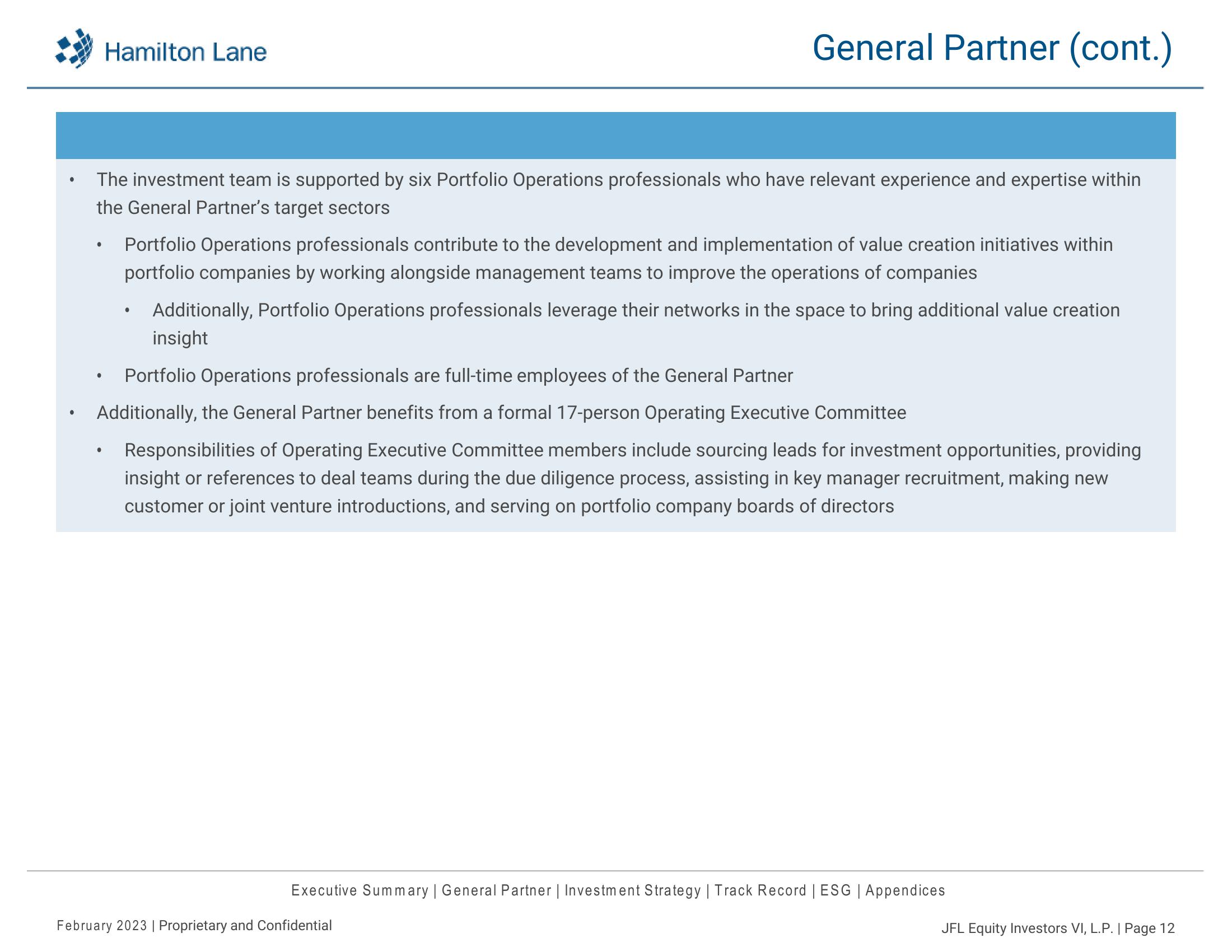 JFL Equity Investors VI, L.P Recommendation Report slide image #13