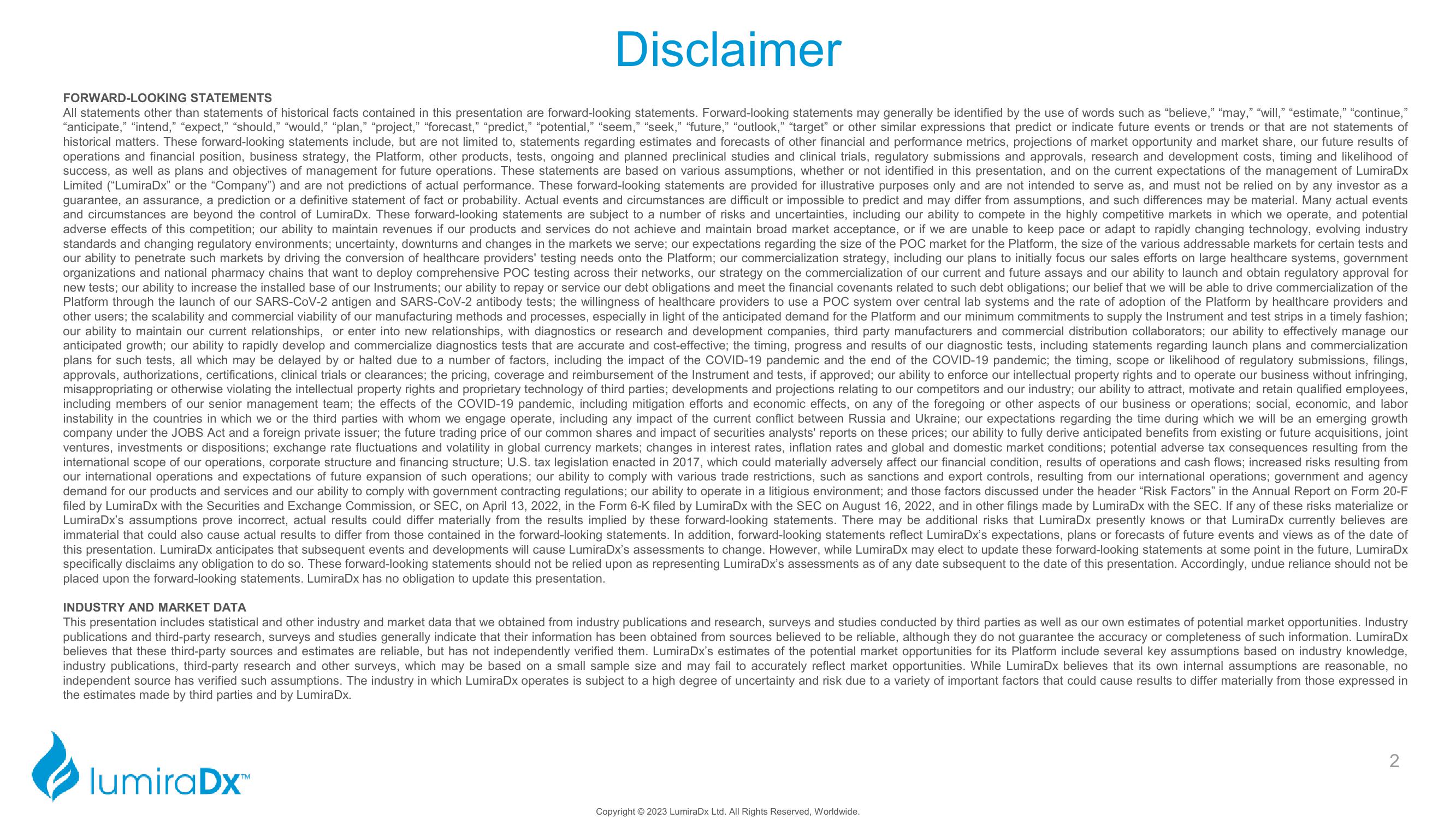 LumiraDx Investor Presentation Deck slide image #2