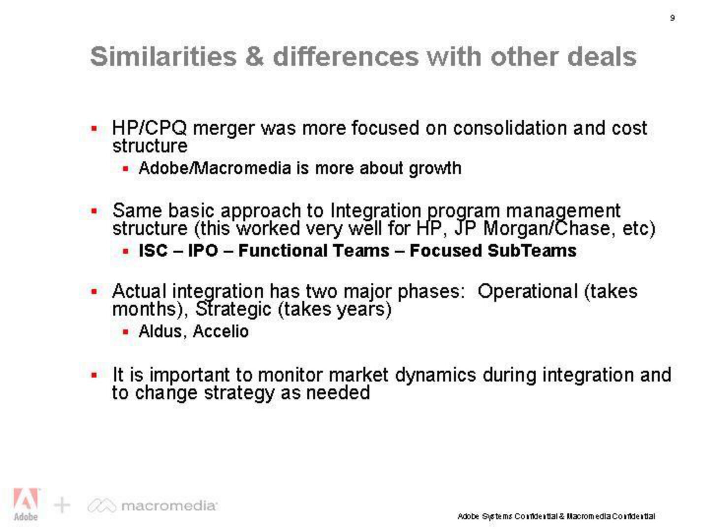 Adobe Mergers and Acquisitions Presentation Deck slide image #9