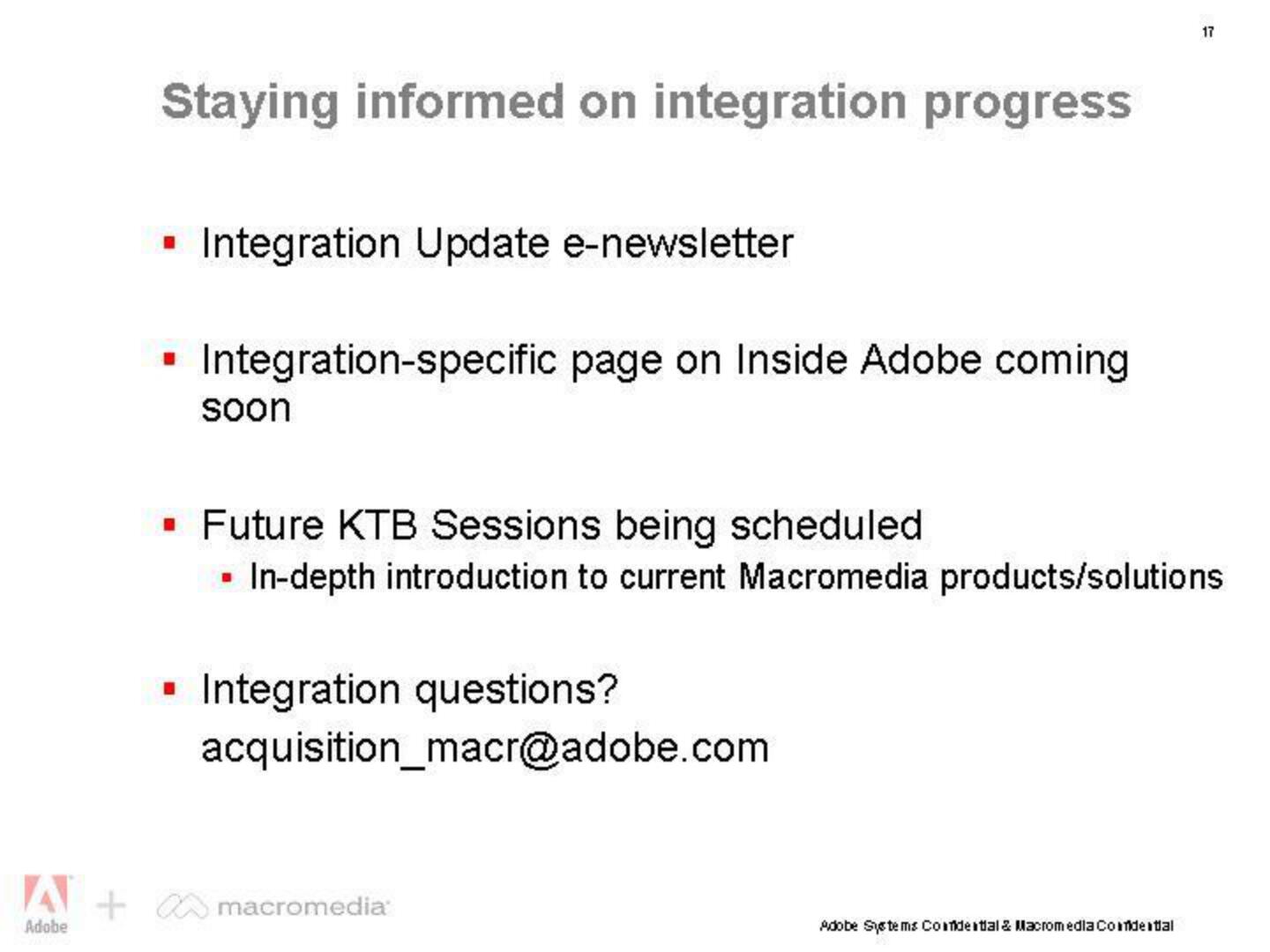 Adobe Mergers and Acquisitions Presentation Deck slide image #17