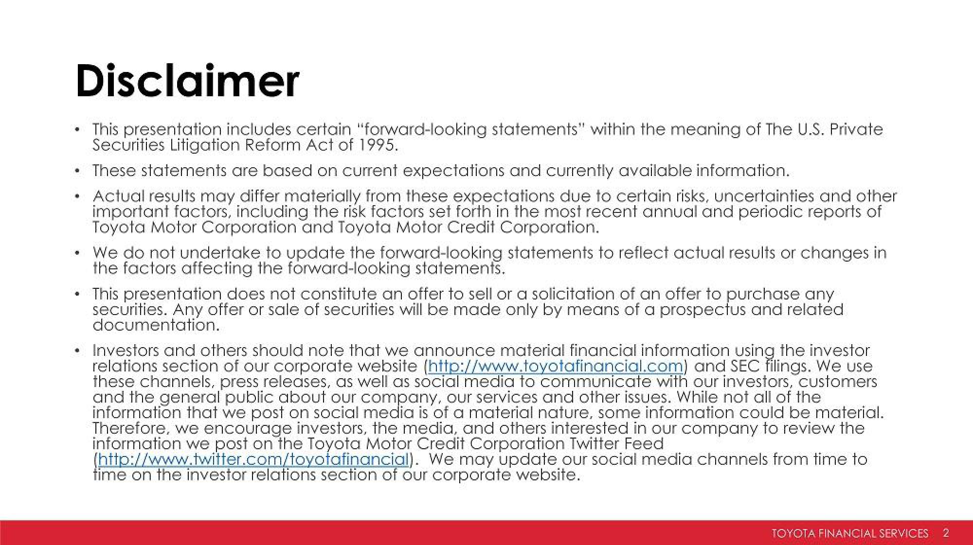 Toyota Investor Presentation Deck slide image #2