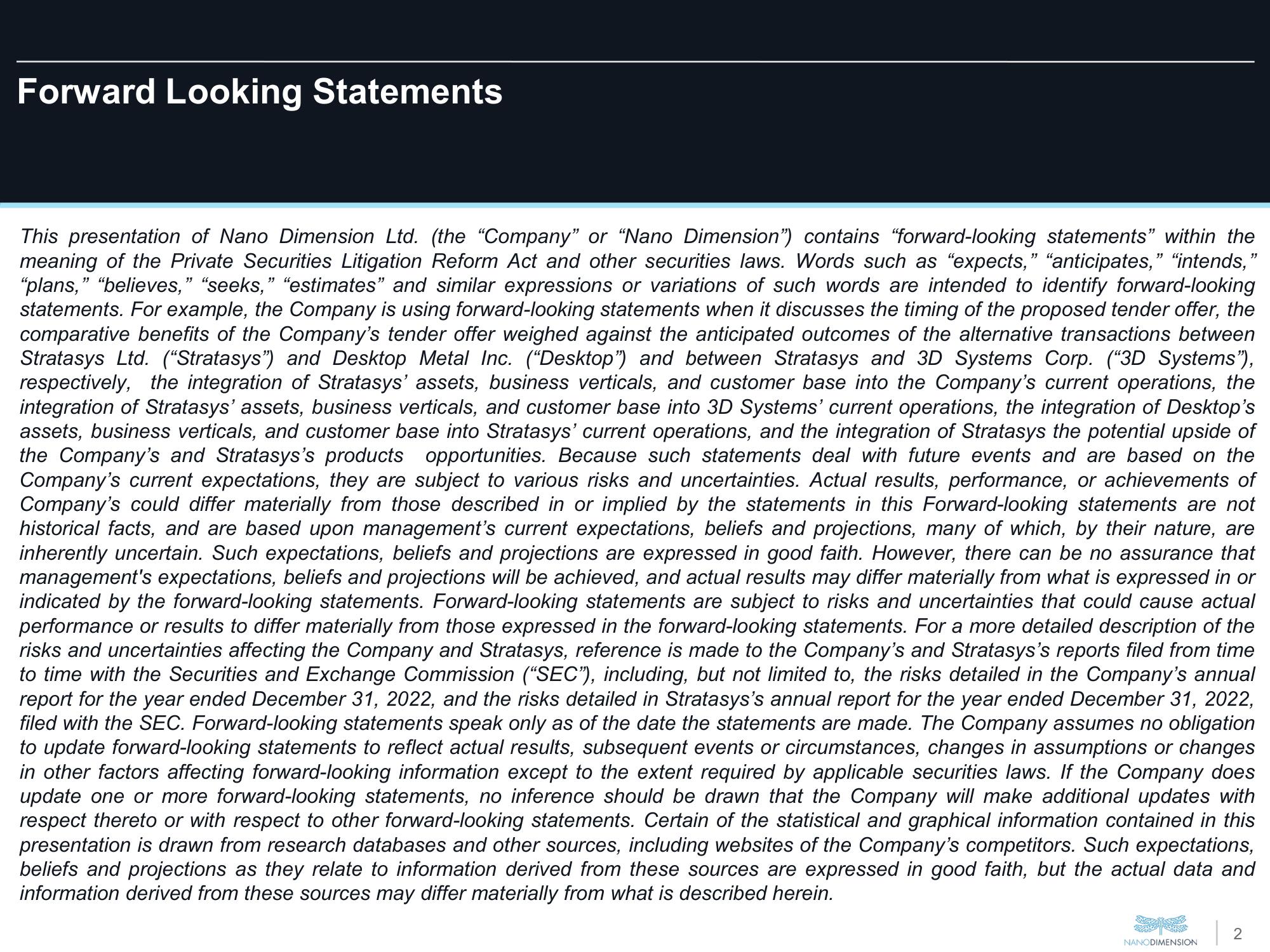 Nano Dimension Mergers and Acquisitions Presentation Deck slide image #2