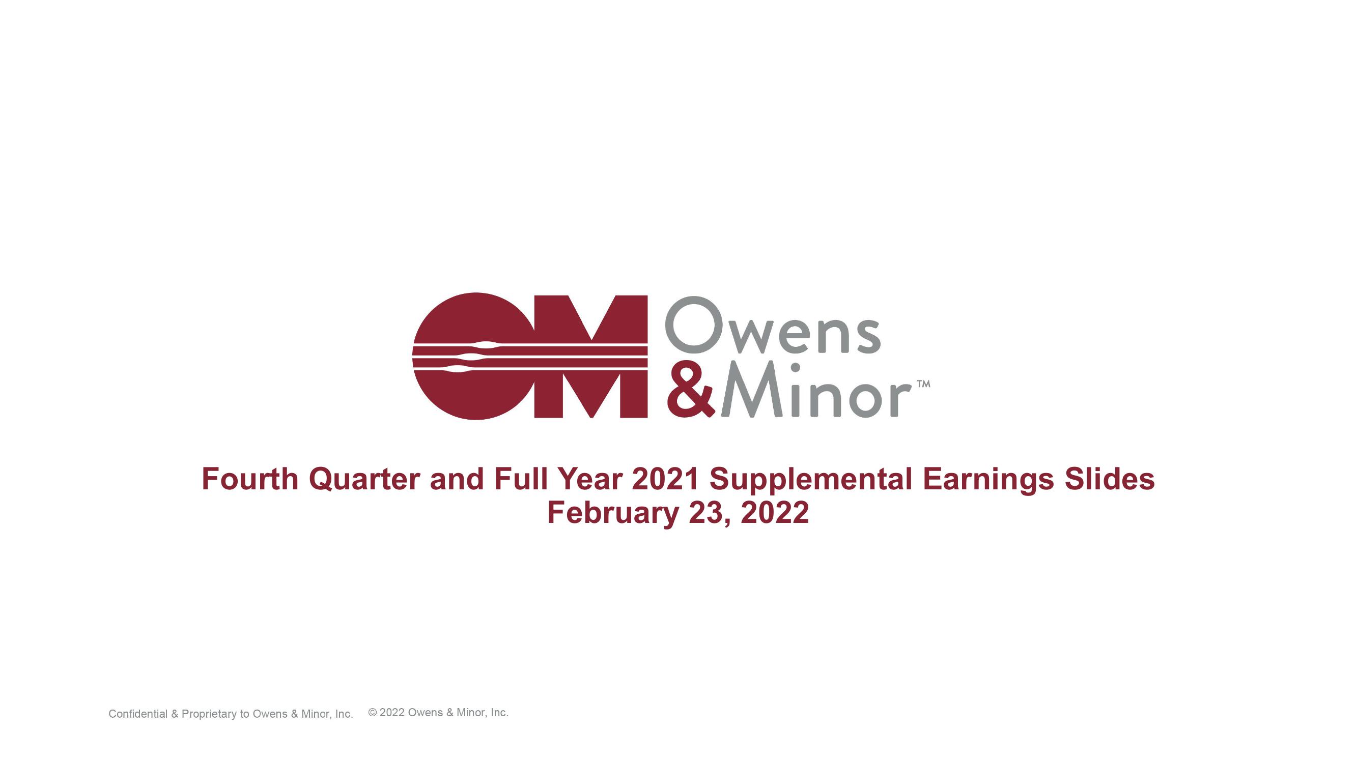 Owens&Minor Results Presentation Deck image