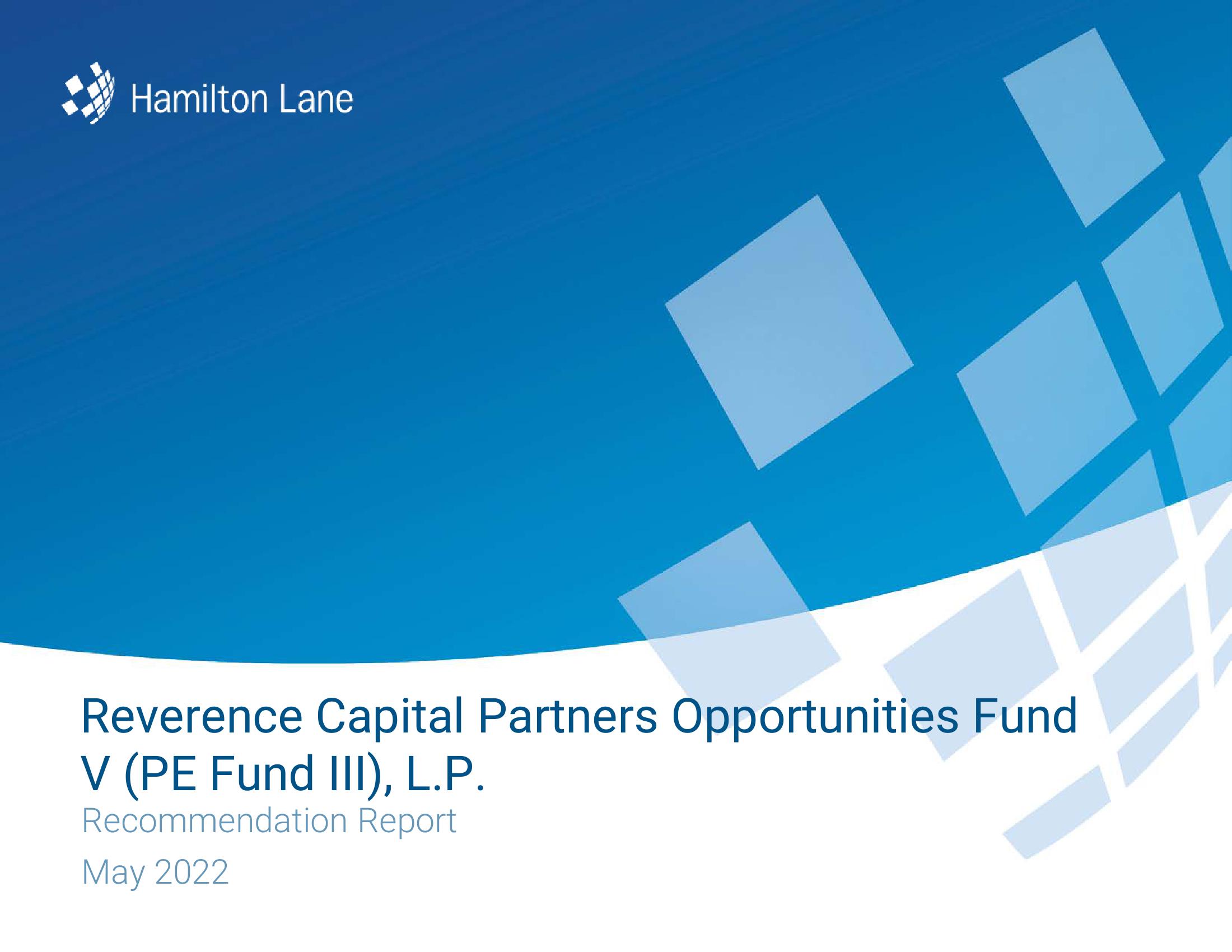 Reverence Capital Partners Opportunities Fund V (PE Fund III), L.P. image