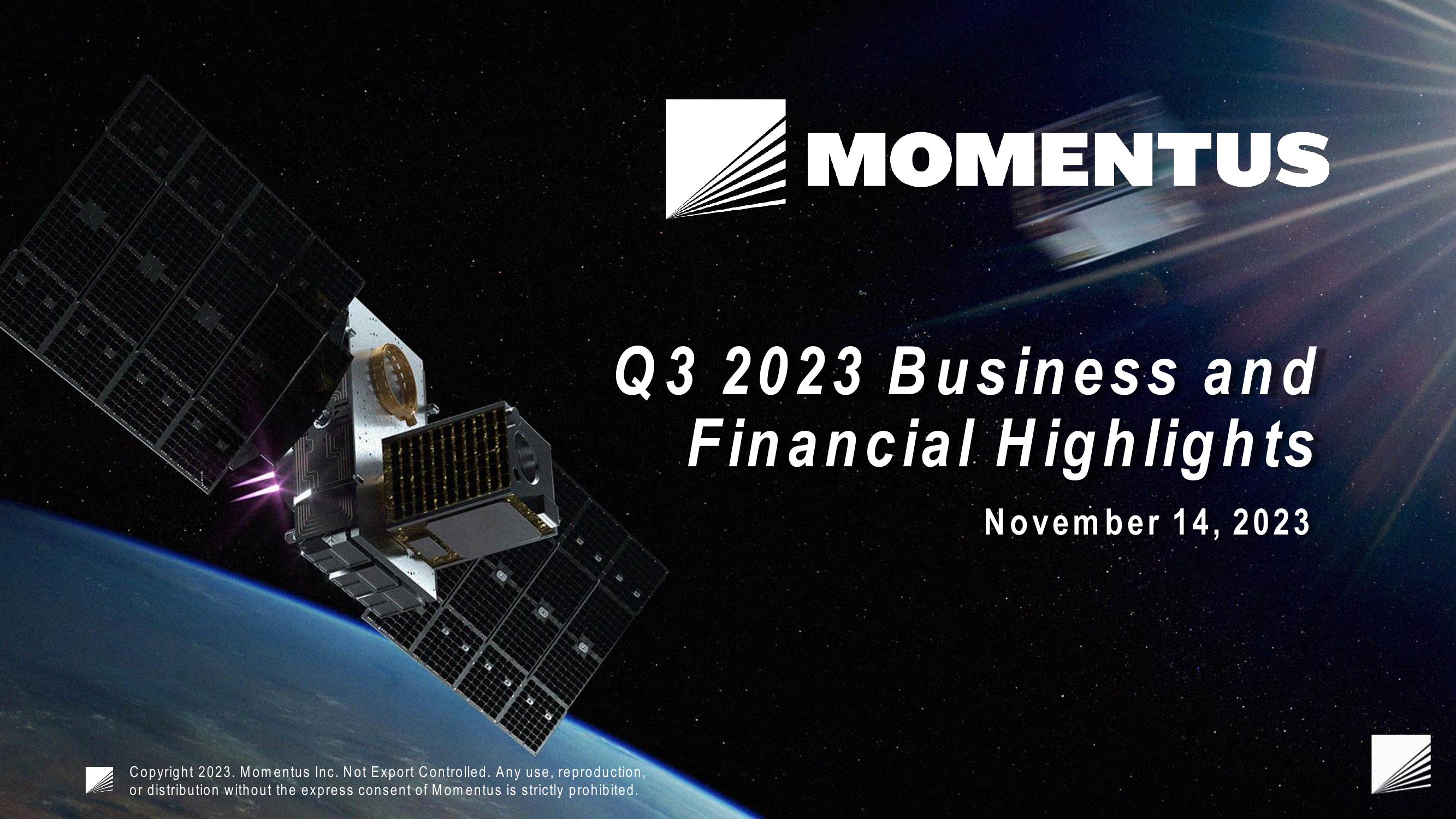 Q3 2023 Business and Financial Highlights image