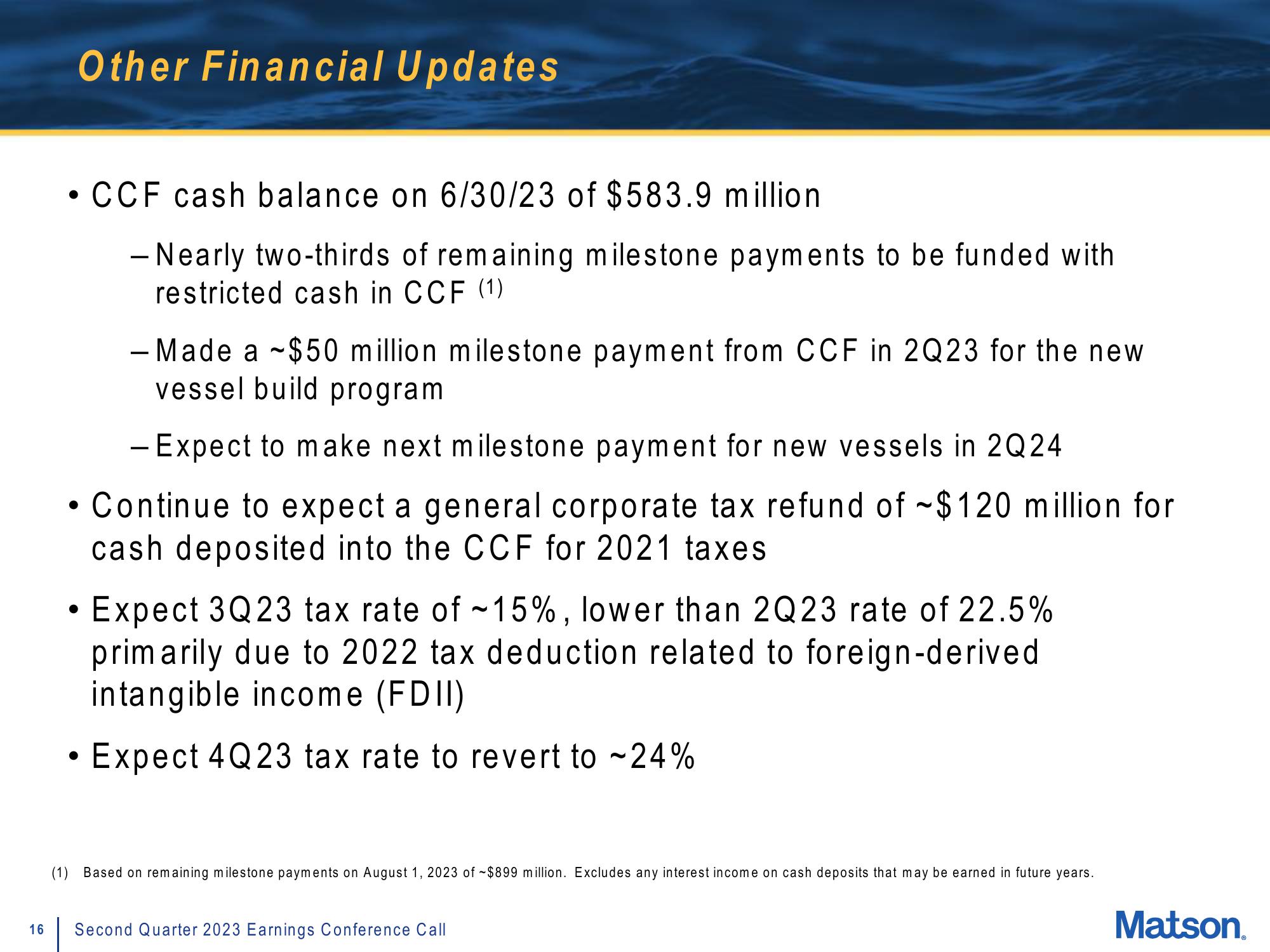 Matson Results Presentation Deck slide image #16