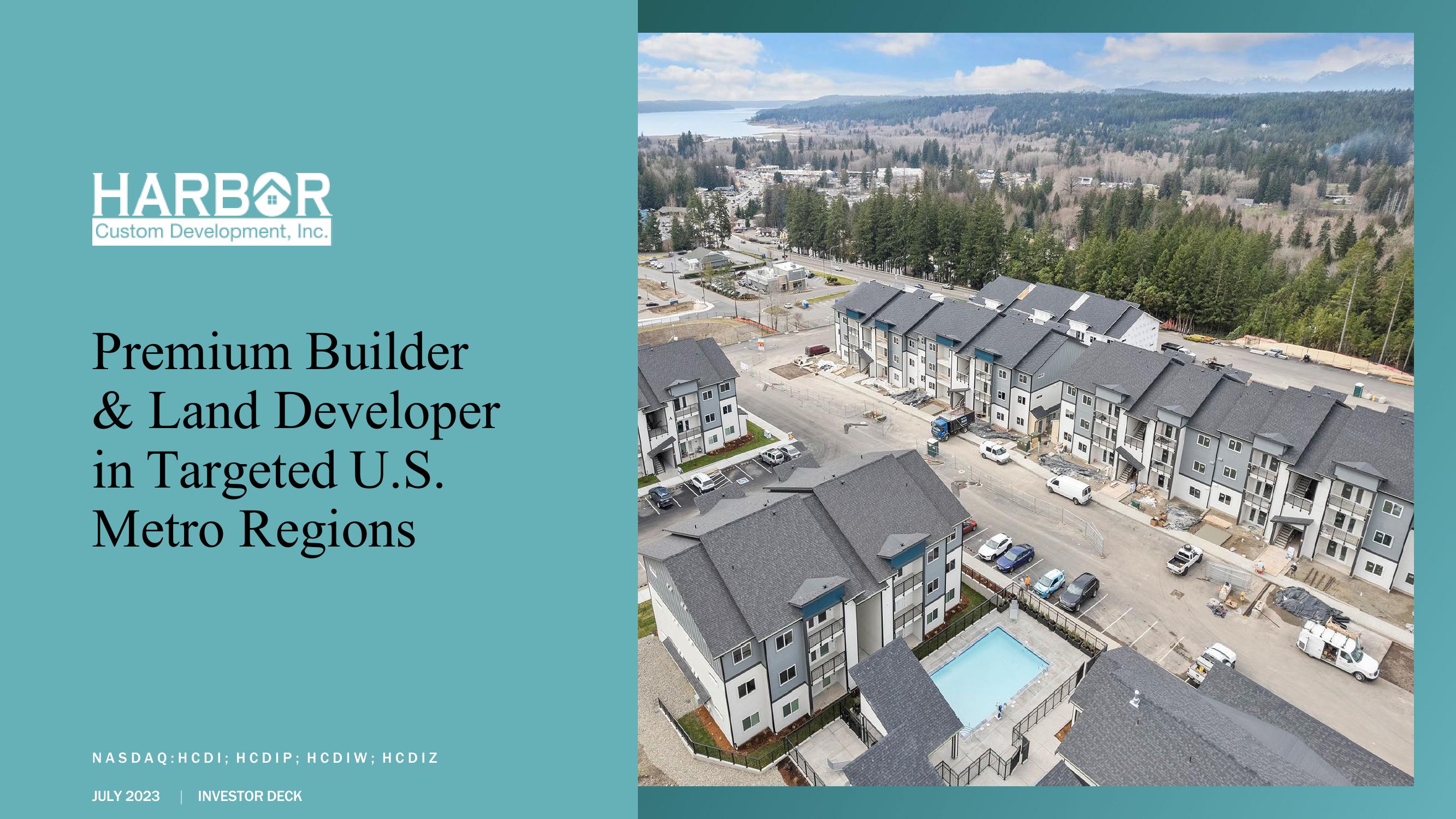 Harbor Custom Development Investor Presentation Deck image