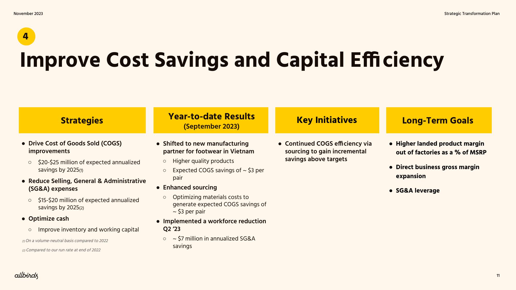 Allbirds Restructuring Presentation Deck slide image #11